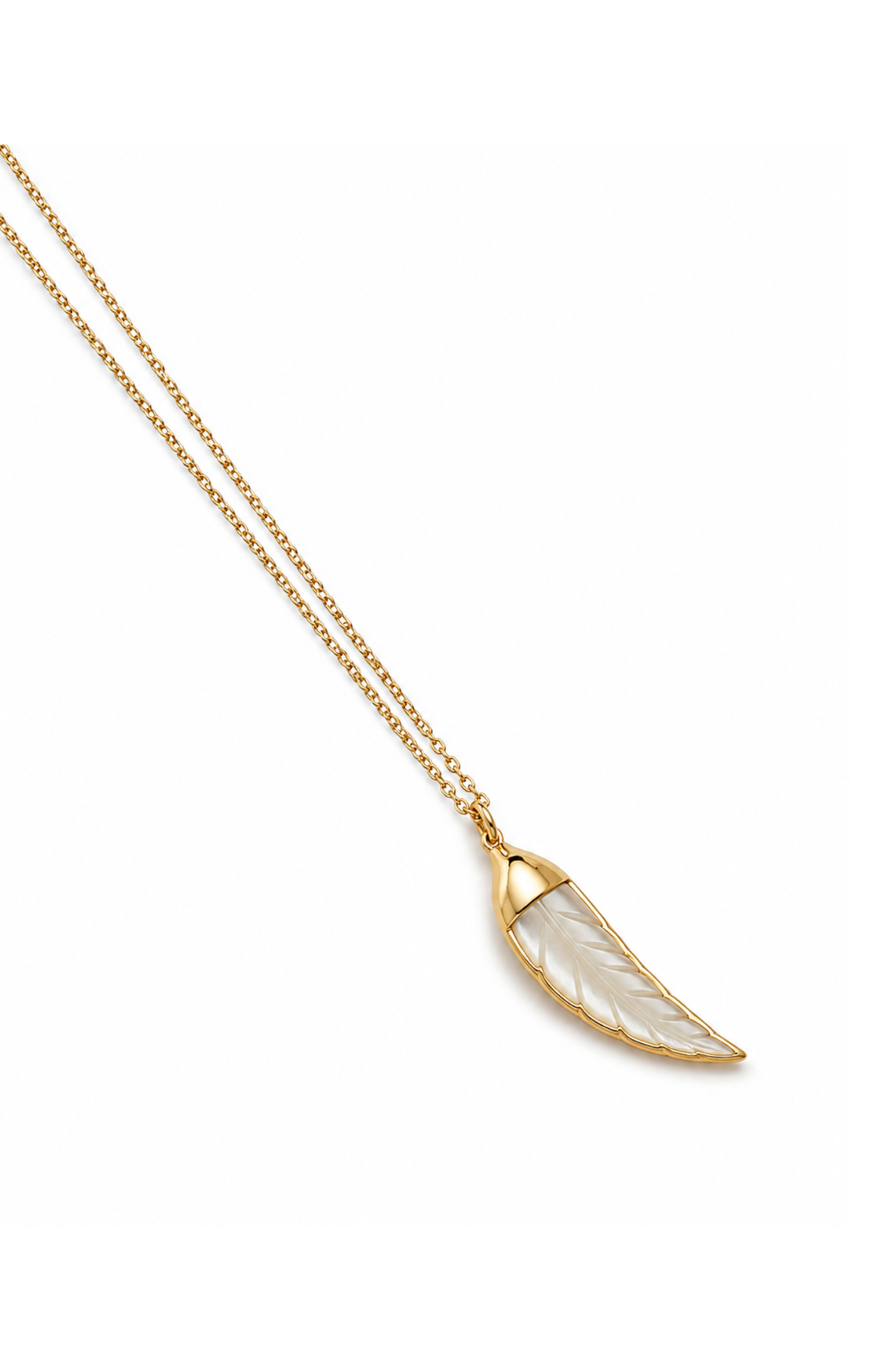 Vuelta Moonstone Leaf Pendant Necklace