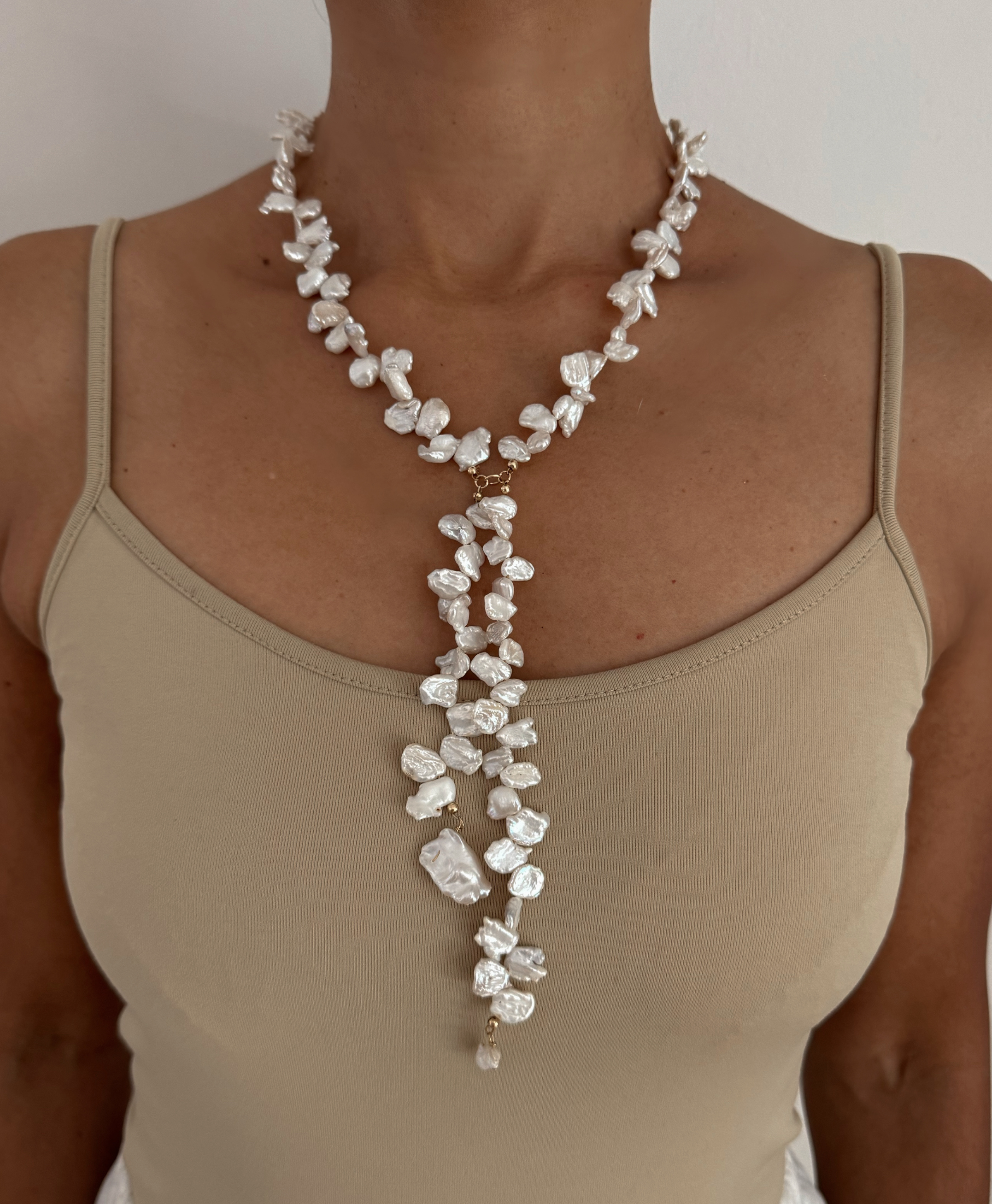 Danza Pearl Lariat Necklace