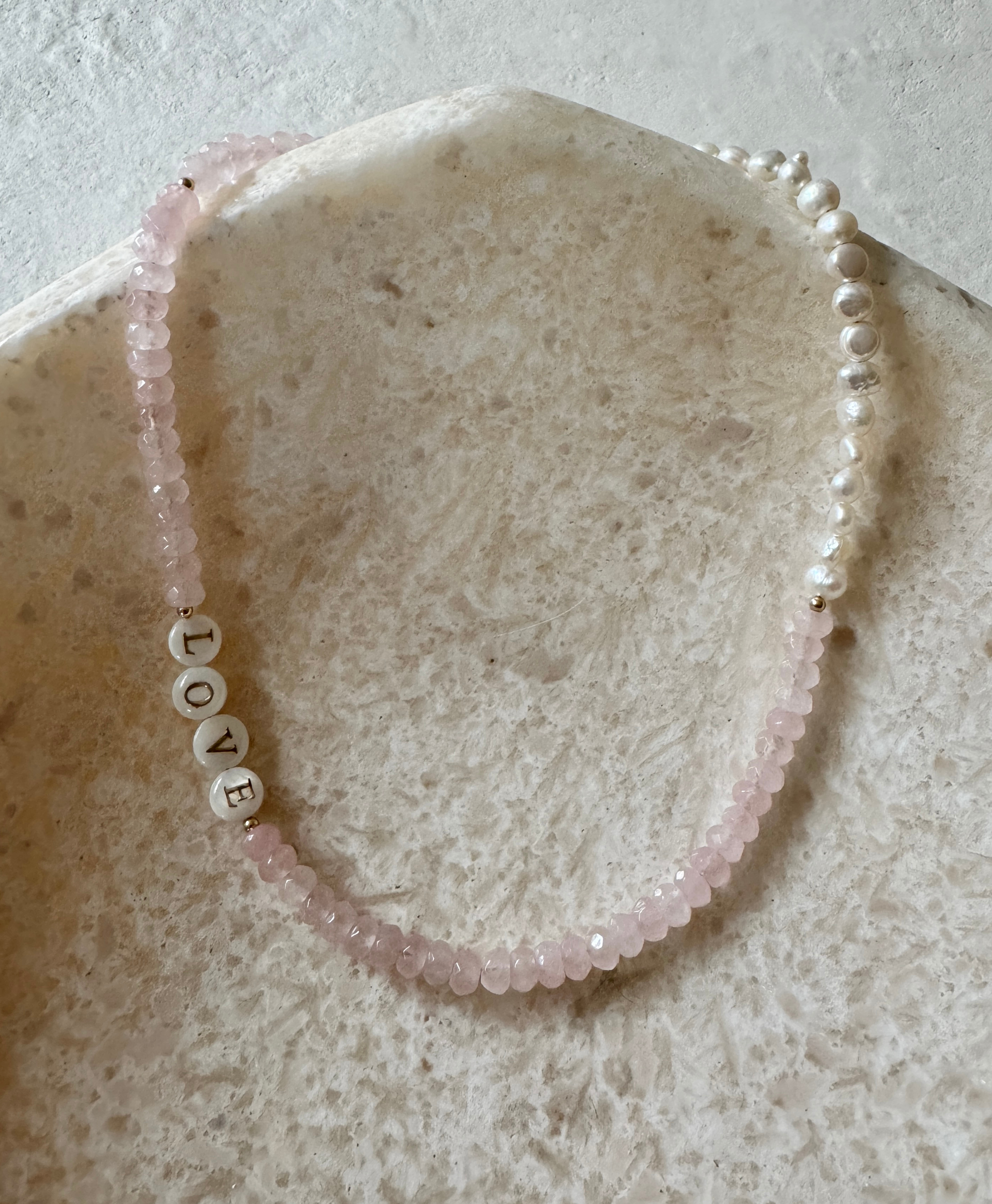 LOVE Rose Quartz Necklace