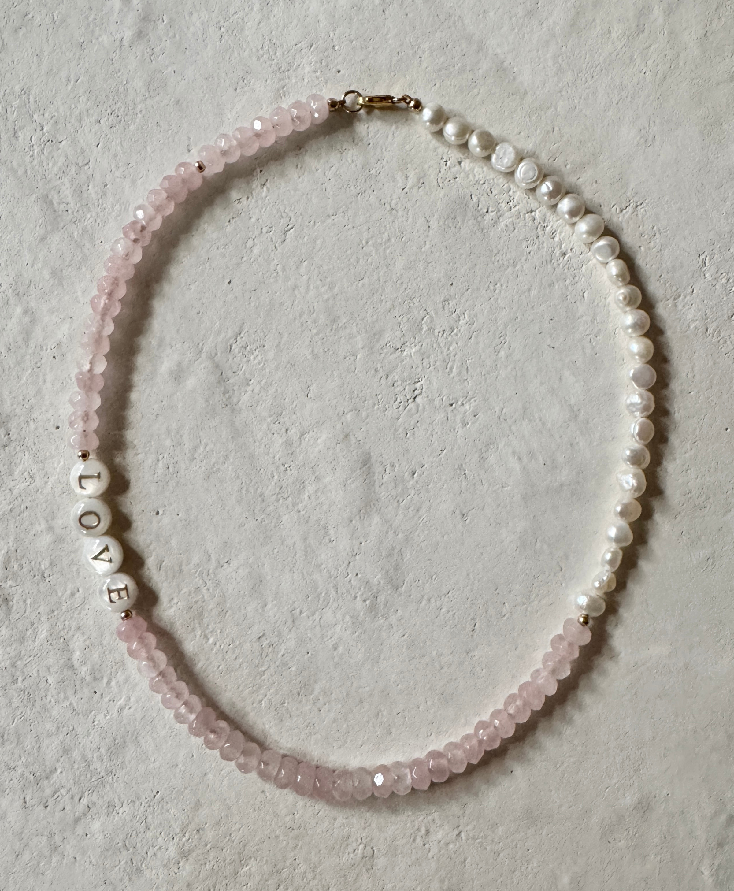 LOVE Rose Quartz Necklace