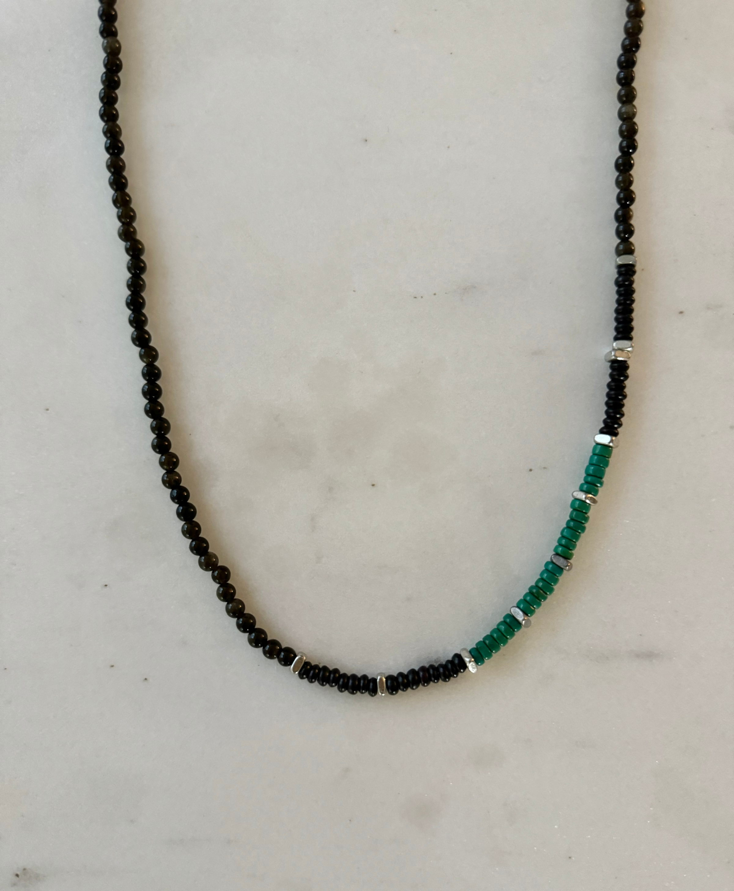 Dario Black Onyx Turquoise Necklace