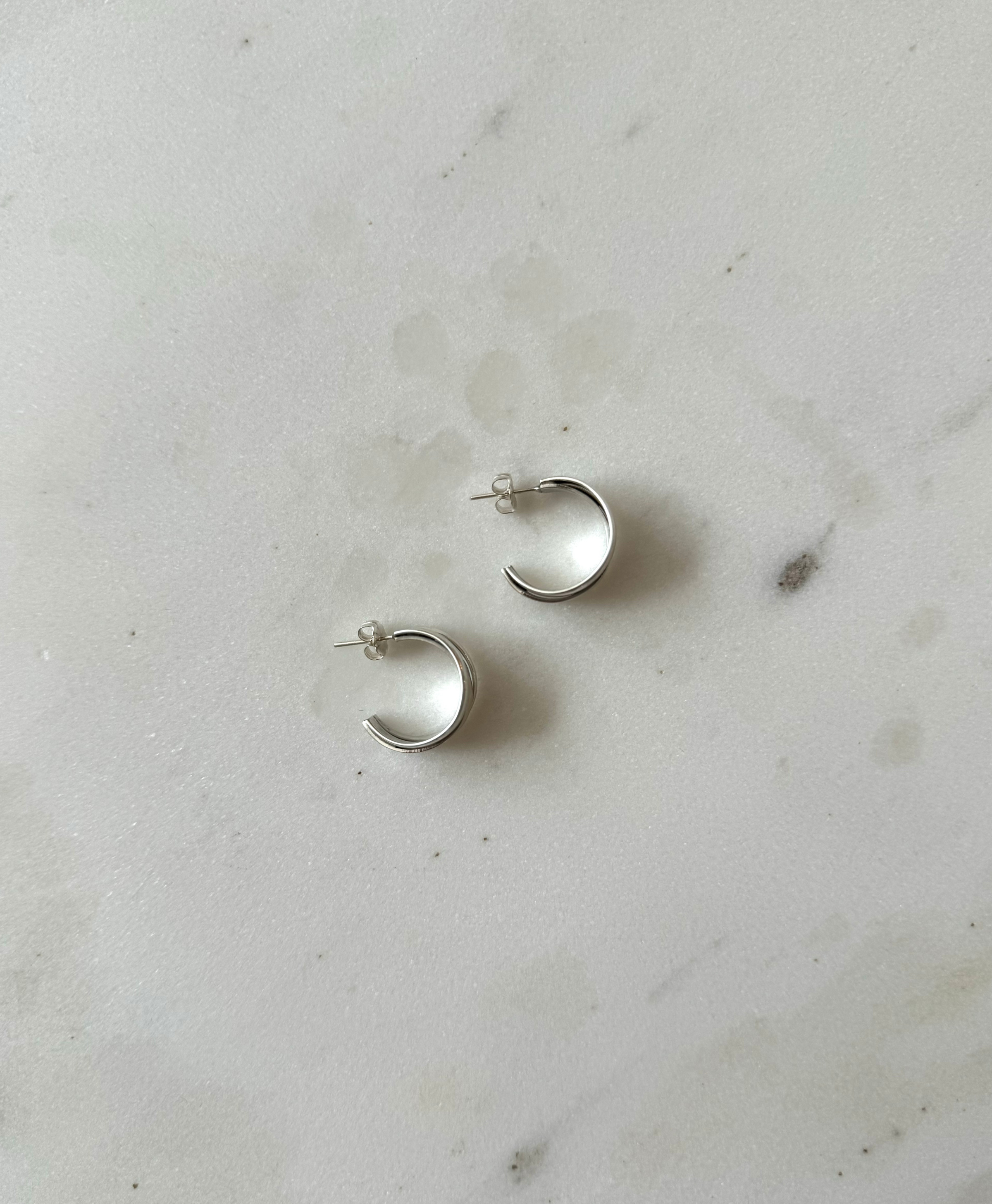 Cazzu Sterling Silver Double Hoop Earrings
