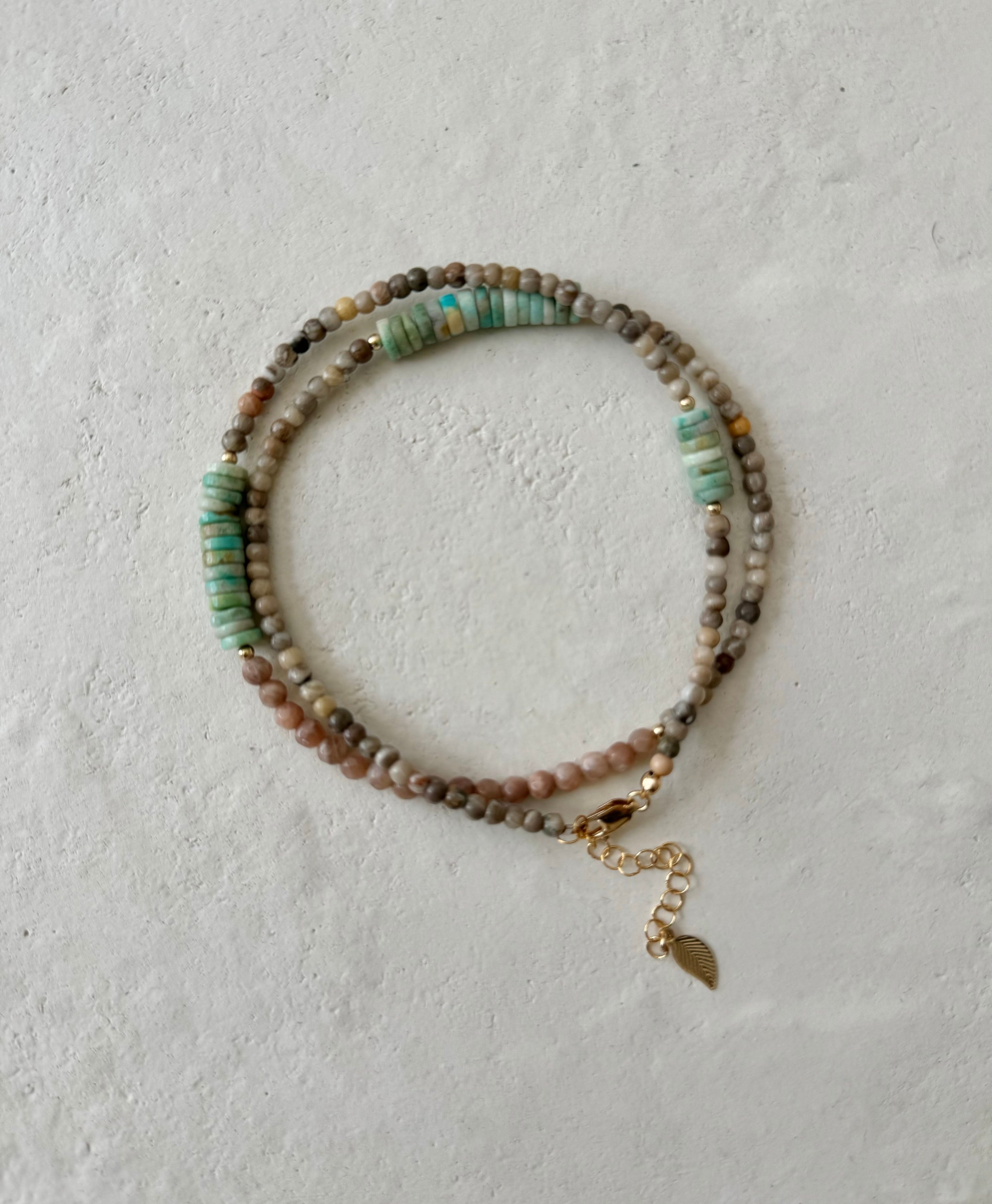 Indi Coral Turquoise Double Wrap Anklet