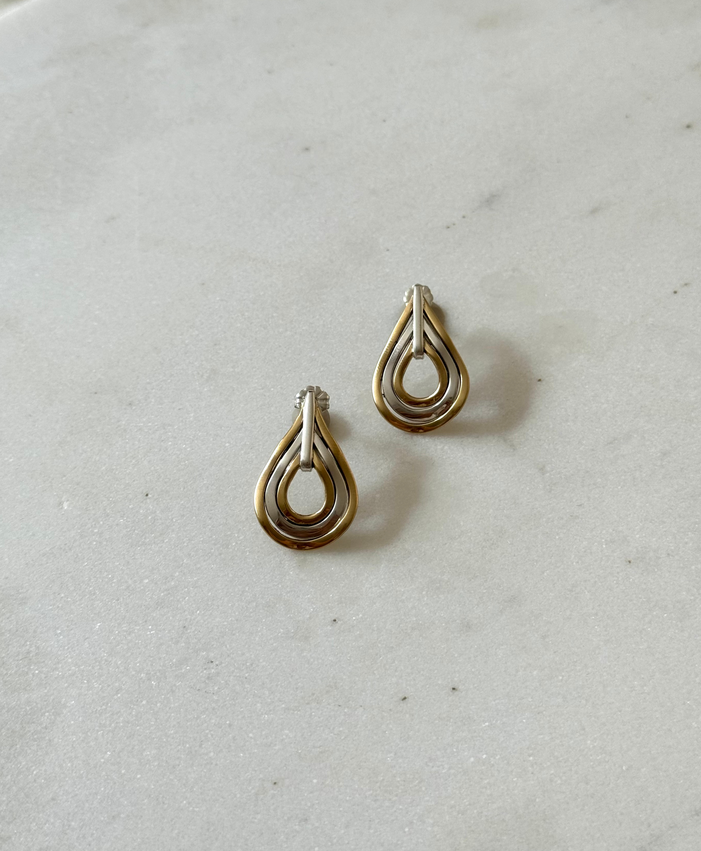 Trizza Sterling Silver Gold Vermeil Triple Teardrop Earrings