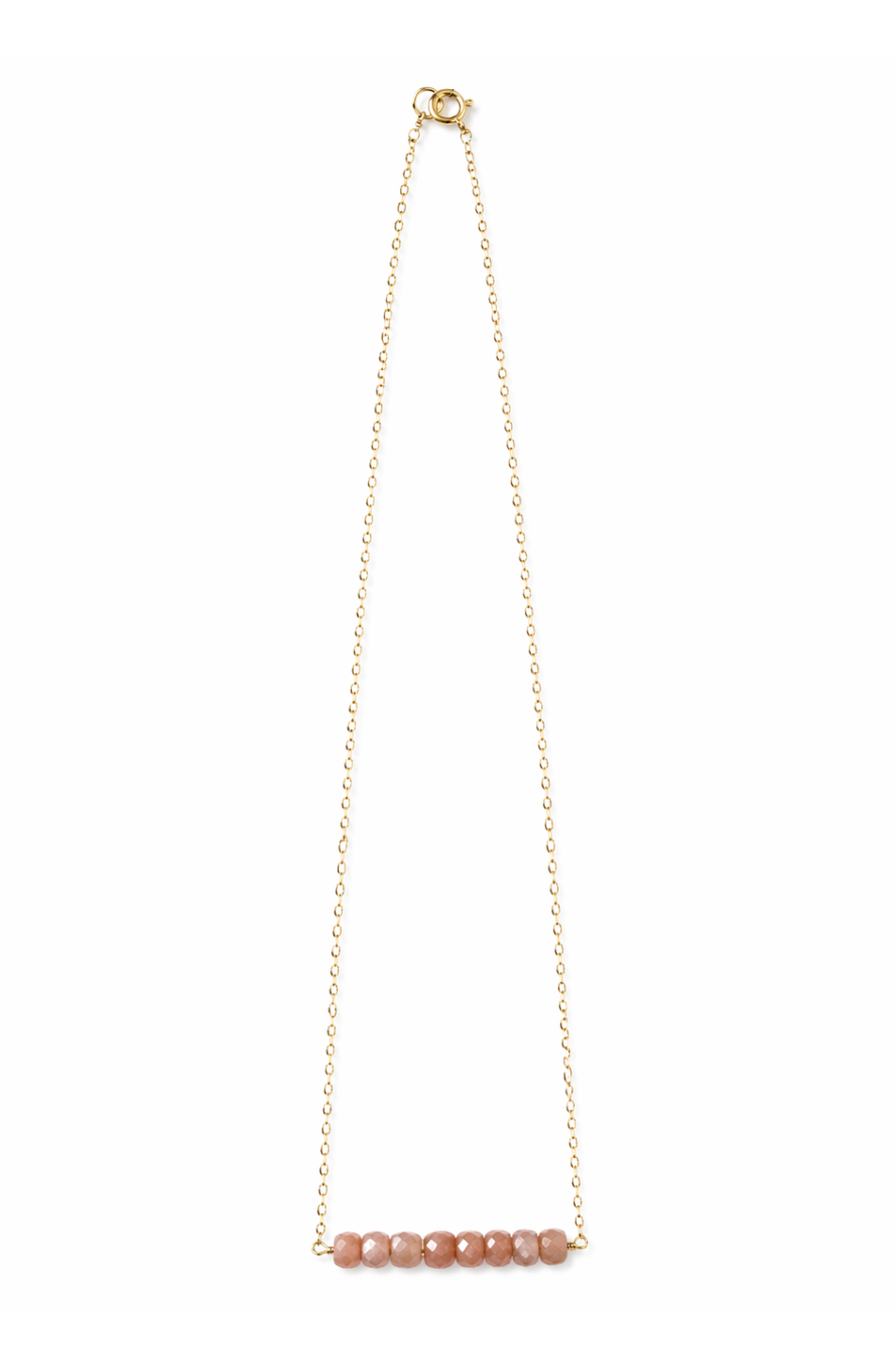 Rozque Rose Quartz Love Bar Necklace