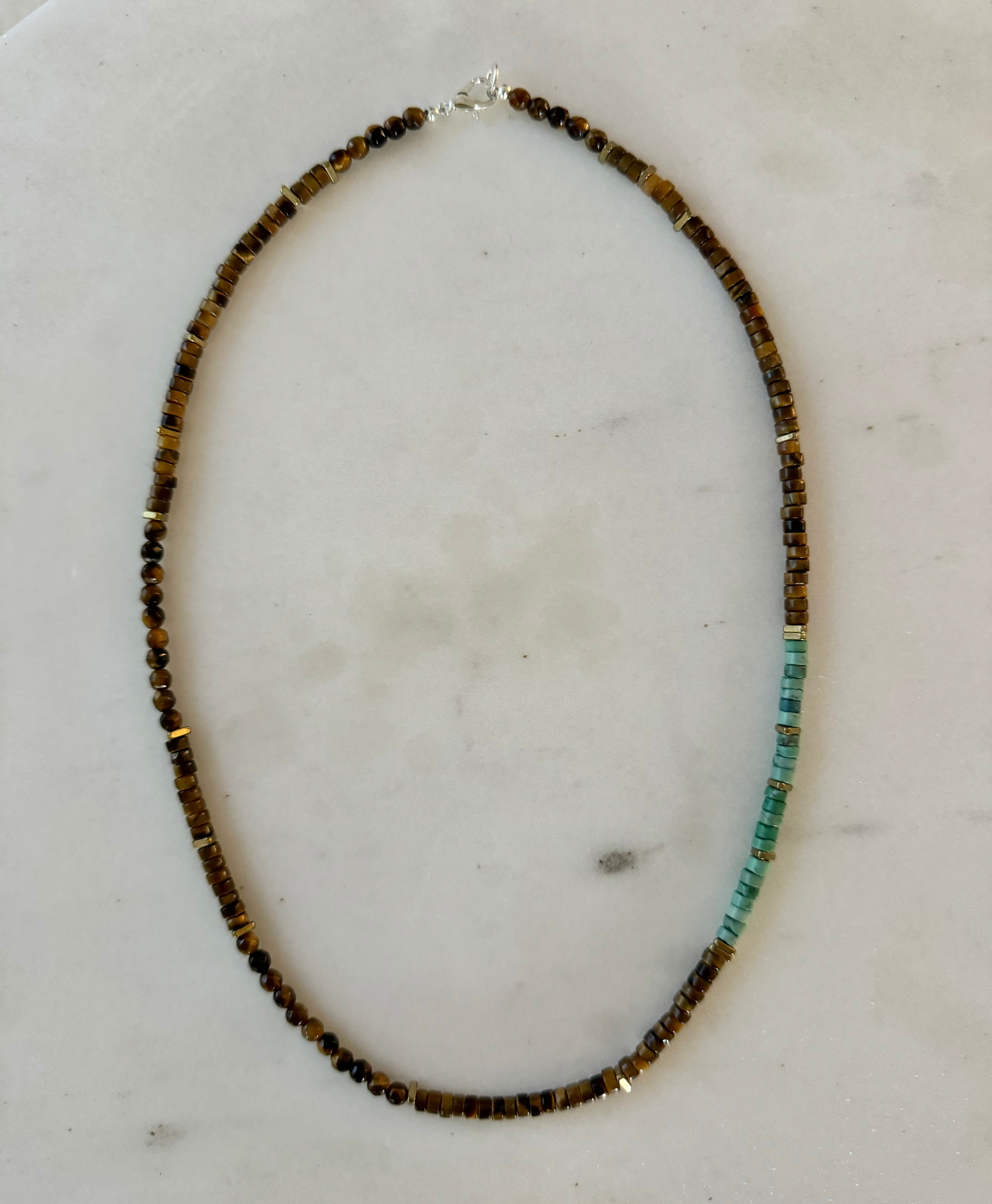 Kike Tigers Eye Turquoise Necklace