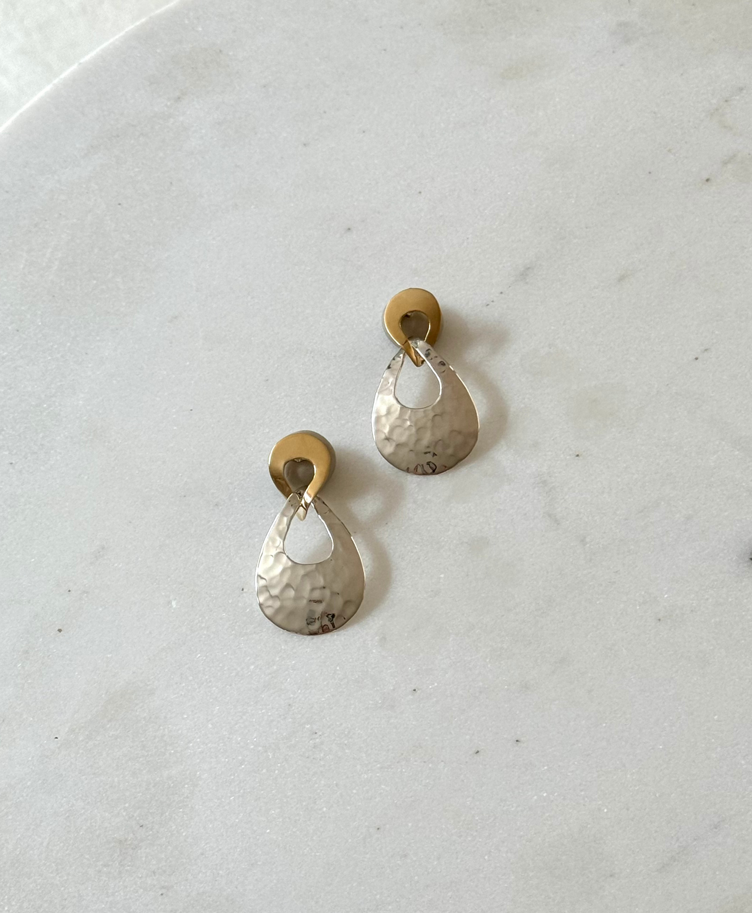 Vazza Sterling Silver Gold Vermeil Teardrop Earrings