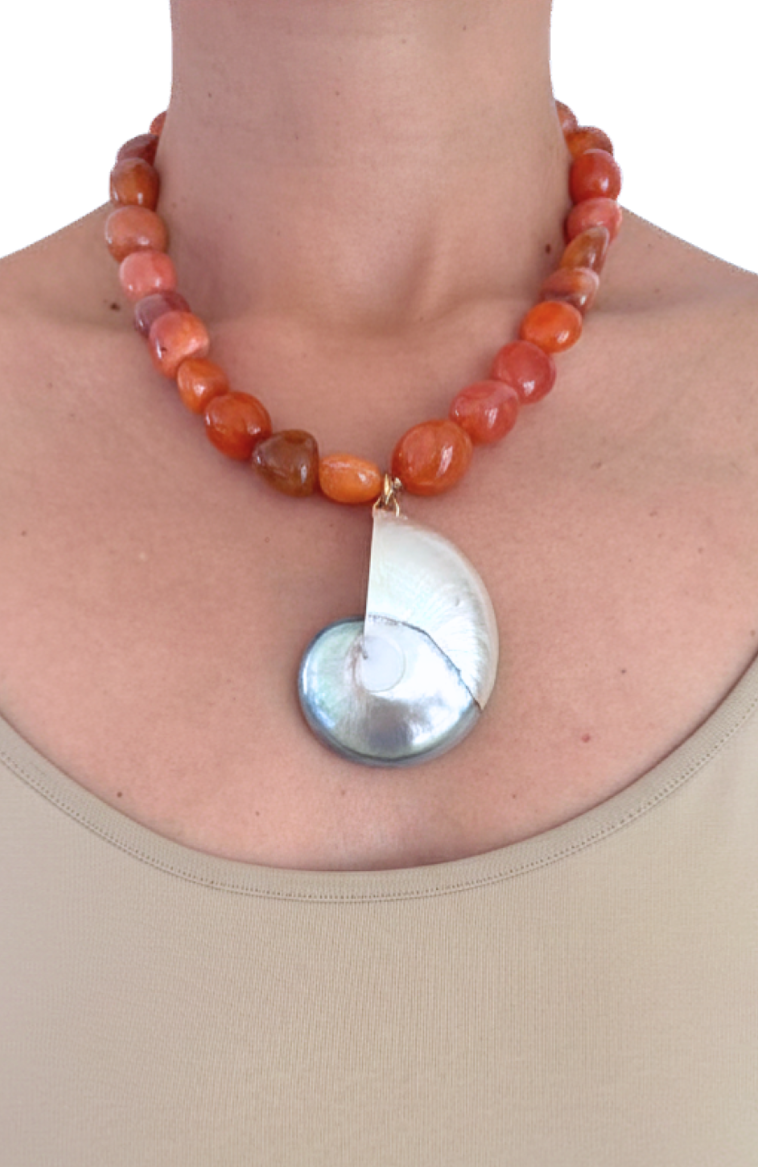 Aurelia Red Botswana Agate Necklace