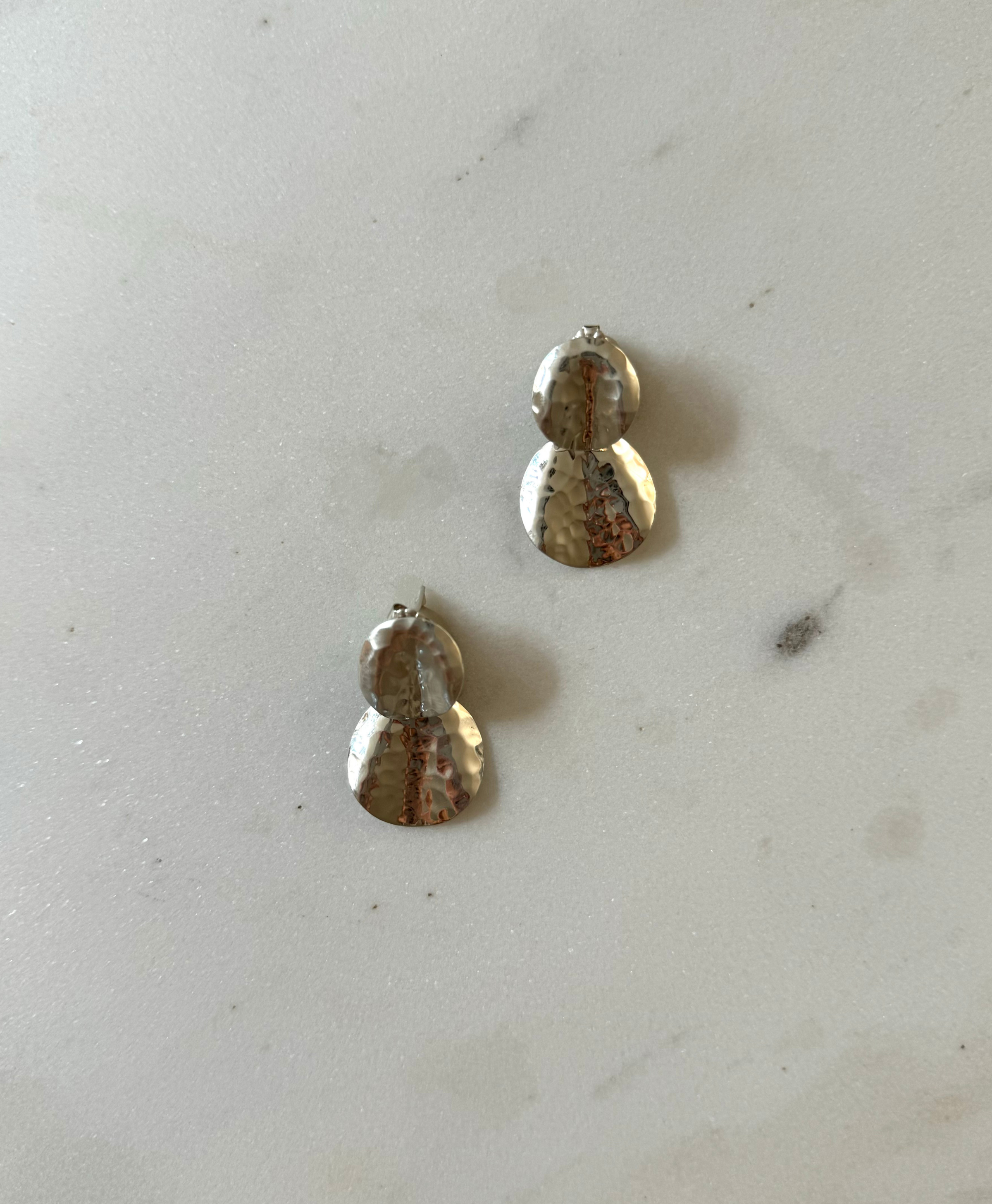 Luspa Sterling Silver Double Ring Earrings