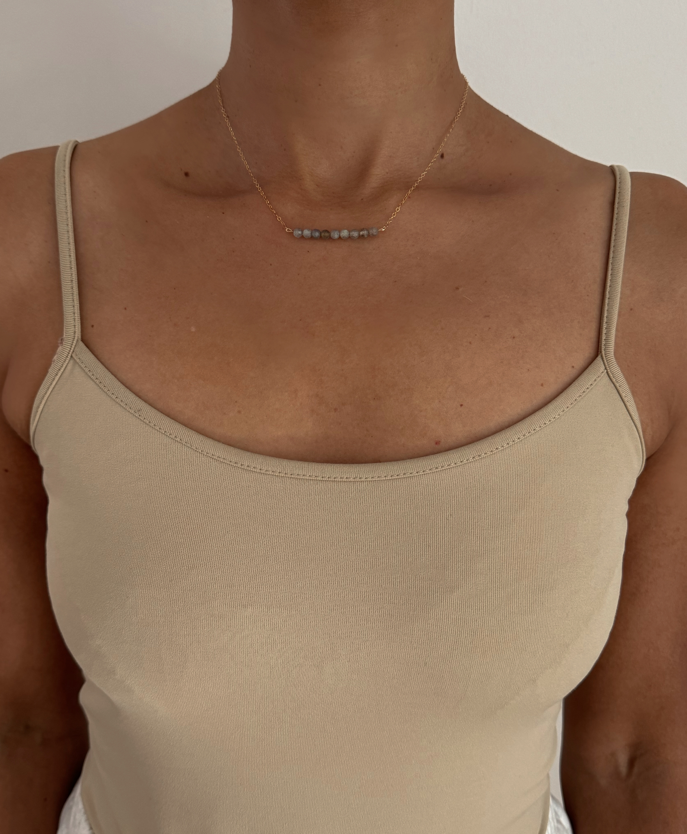 Dorite Labradorite Change Bar Necklace