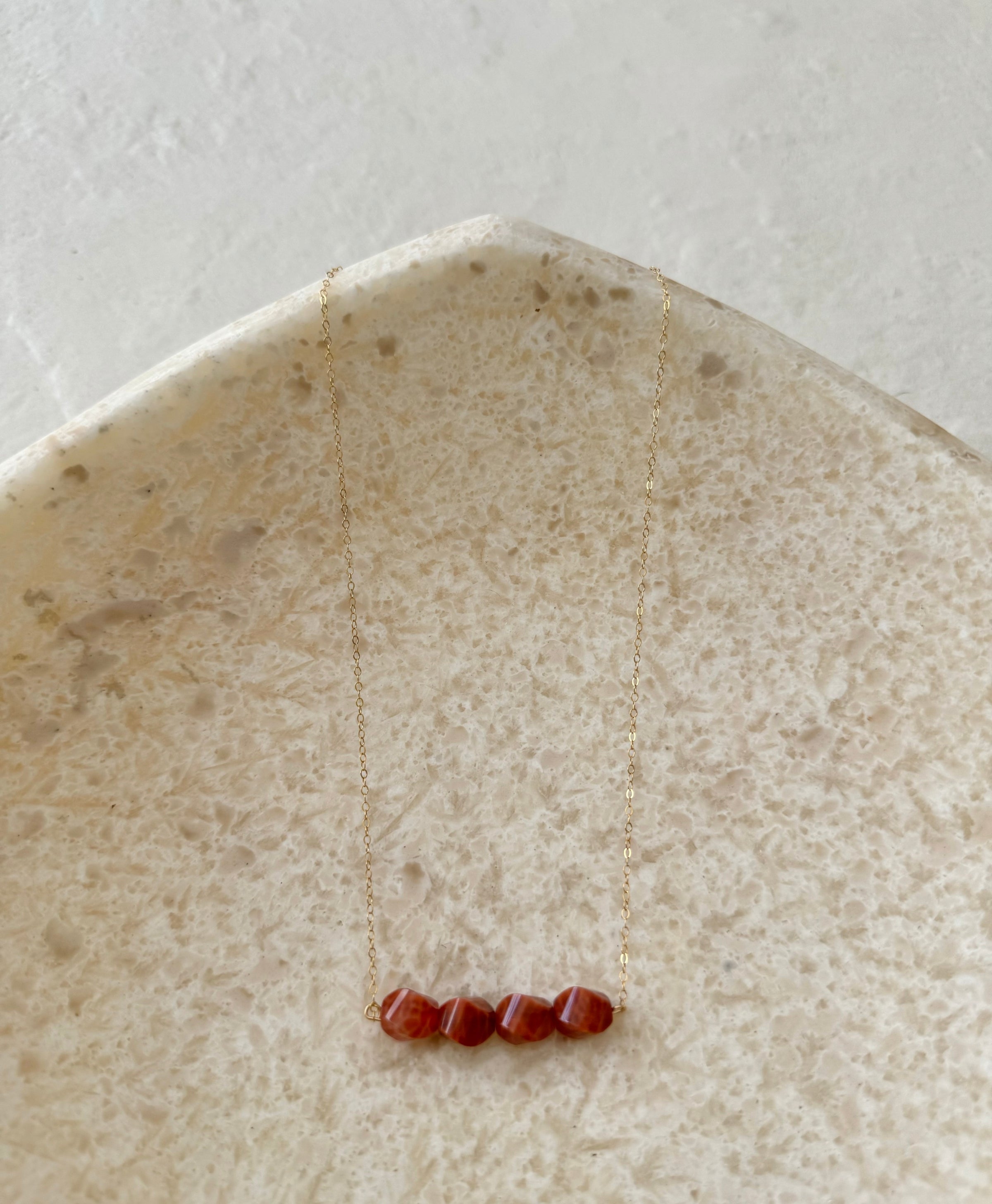 Firez Fire Agate Protection Bar Necklace