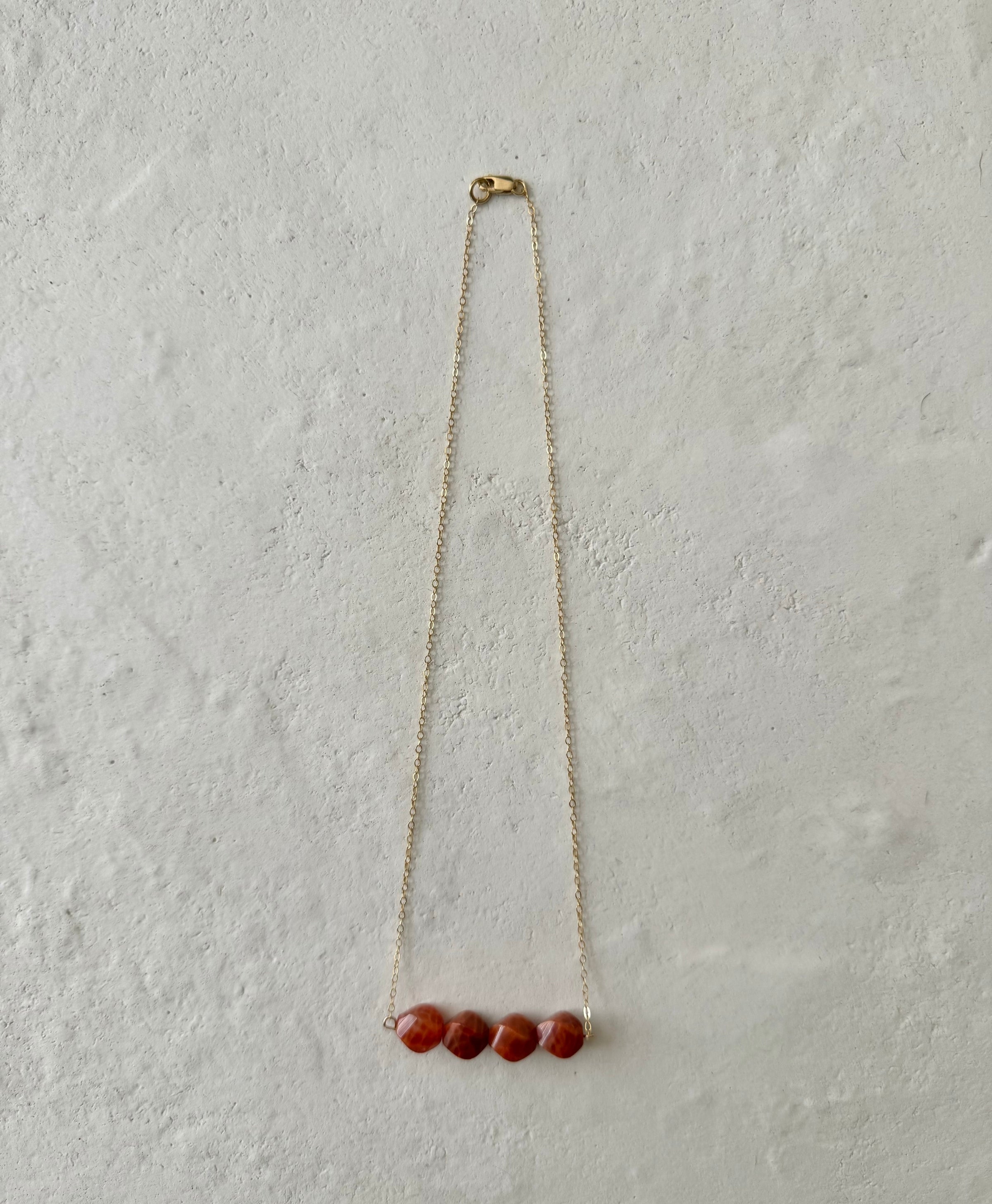 Firez Fire Agate Protection Bar Necklace