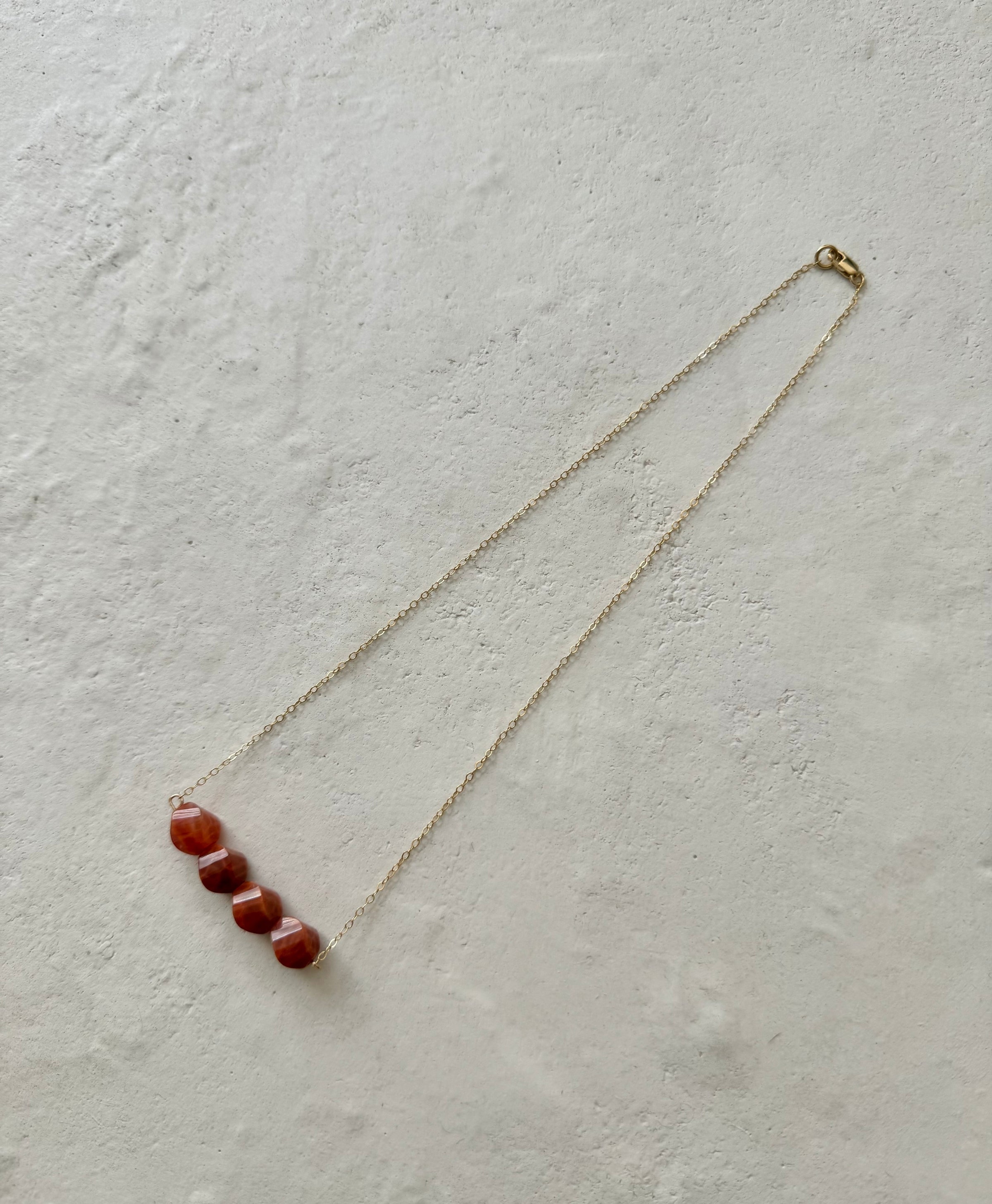Firez Fire Agate Protection Bar Necklace