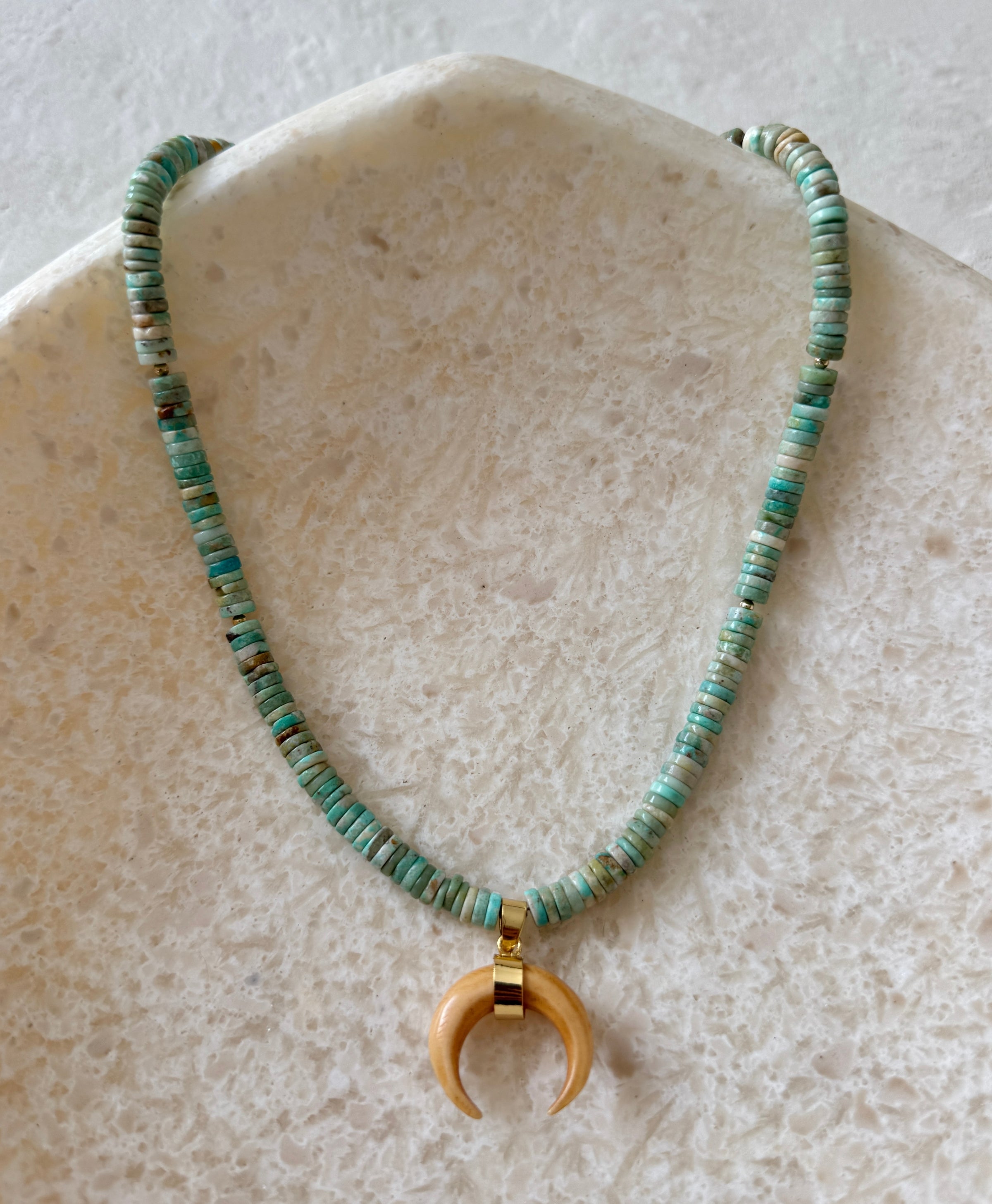 Kafta Turquoise Horn Necklace
