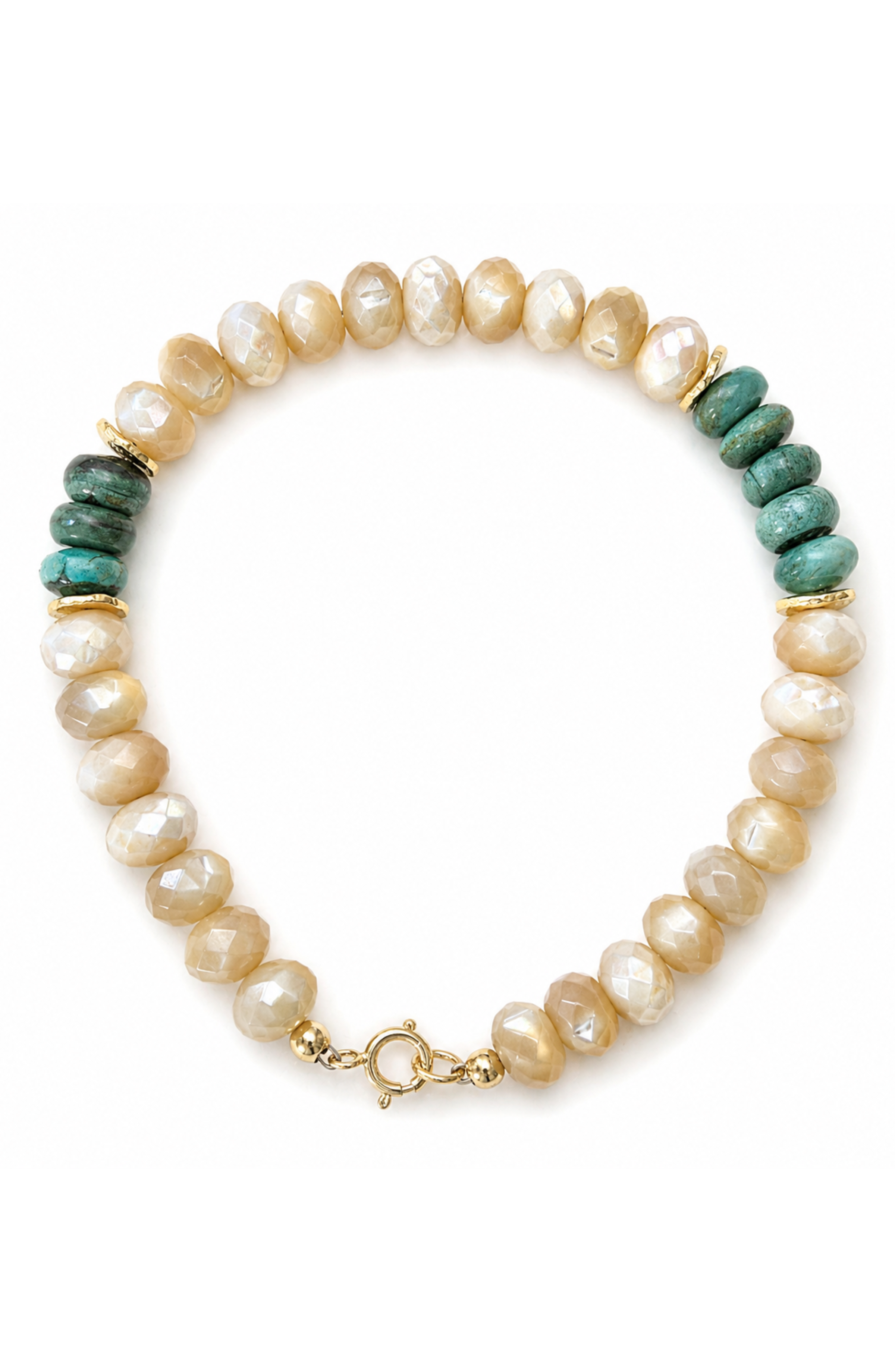 Mejer Mother of Pearl Blue Green Chryscolla Bracelet