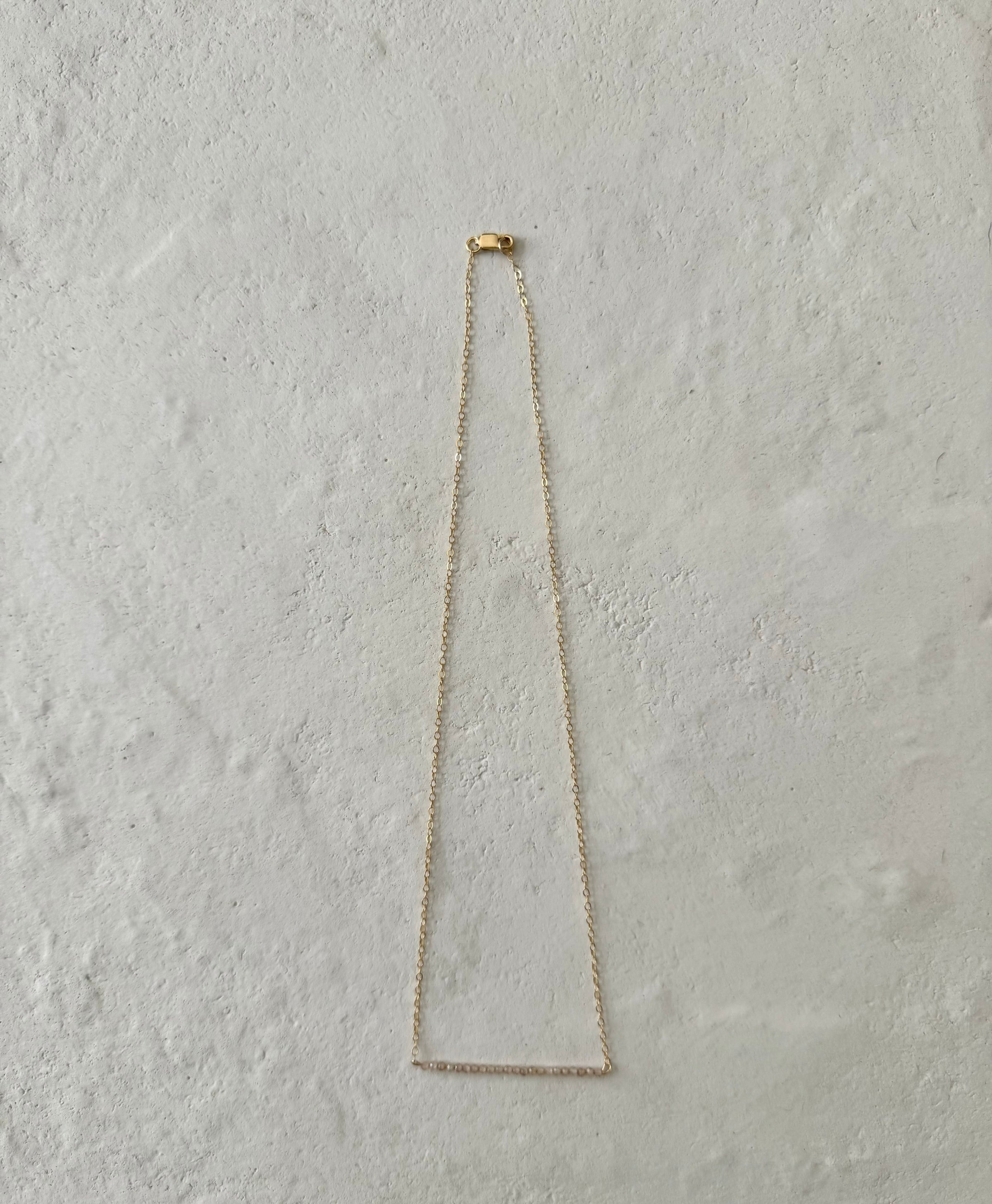 Brillame Gold Filled Zircon Bar Necklace
