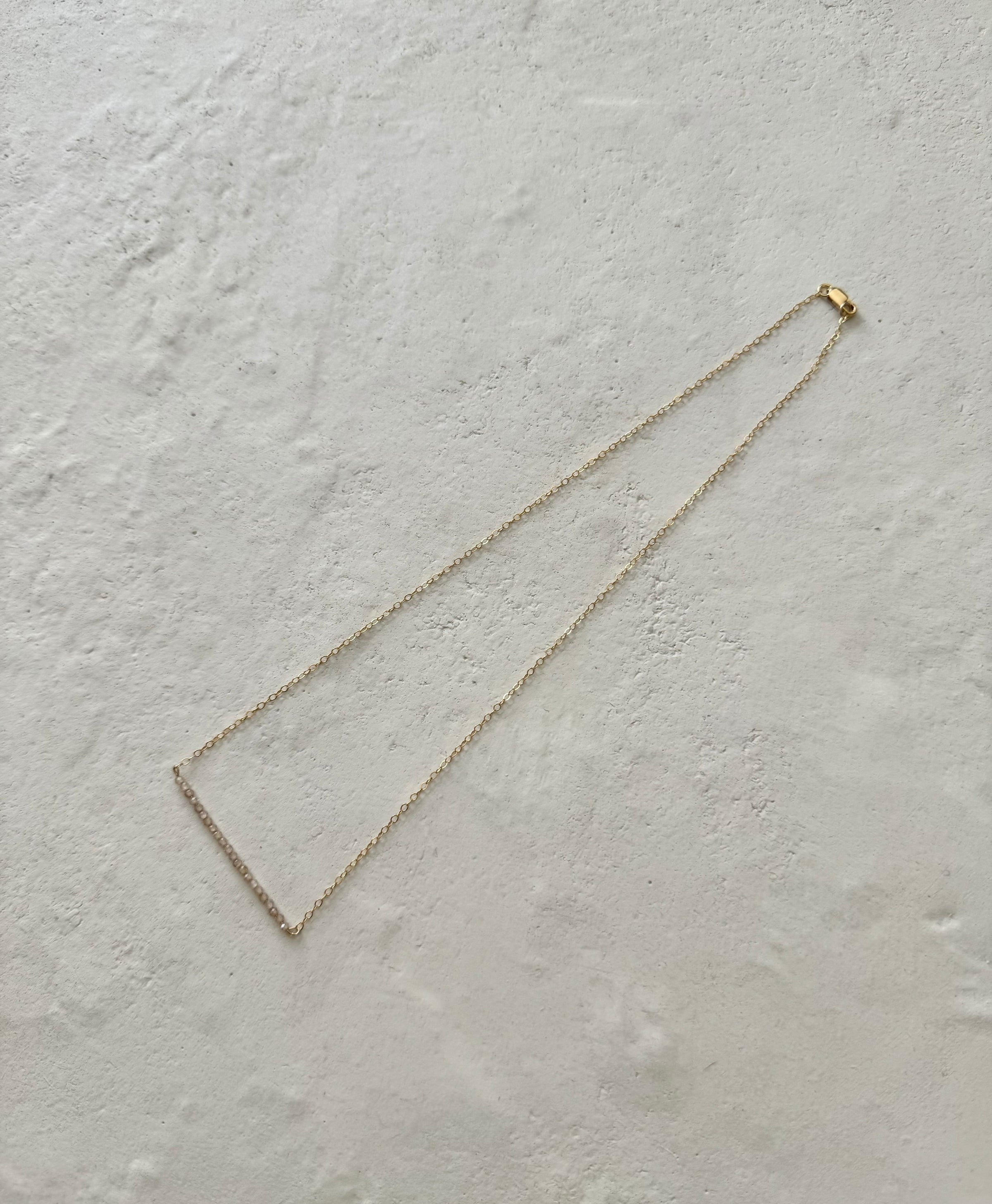 Brillame Gold Filled Zircon Bar Necklace