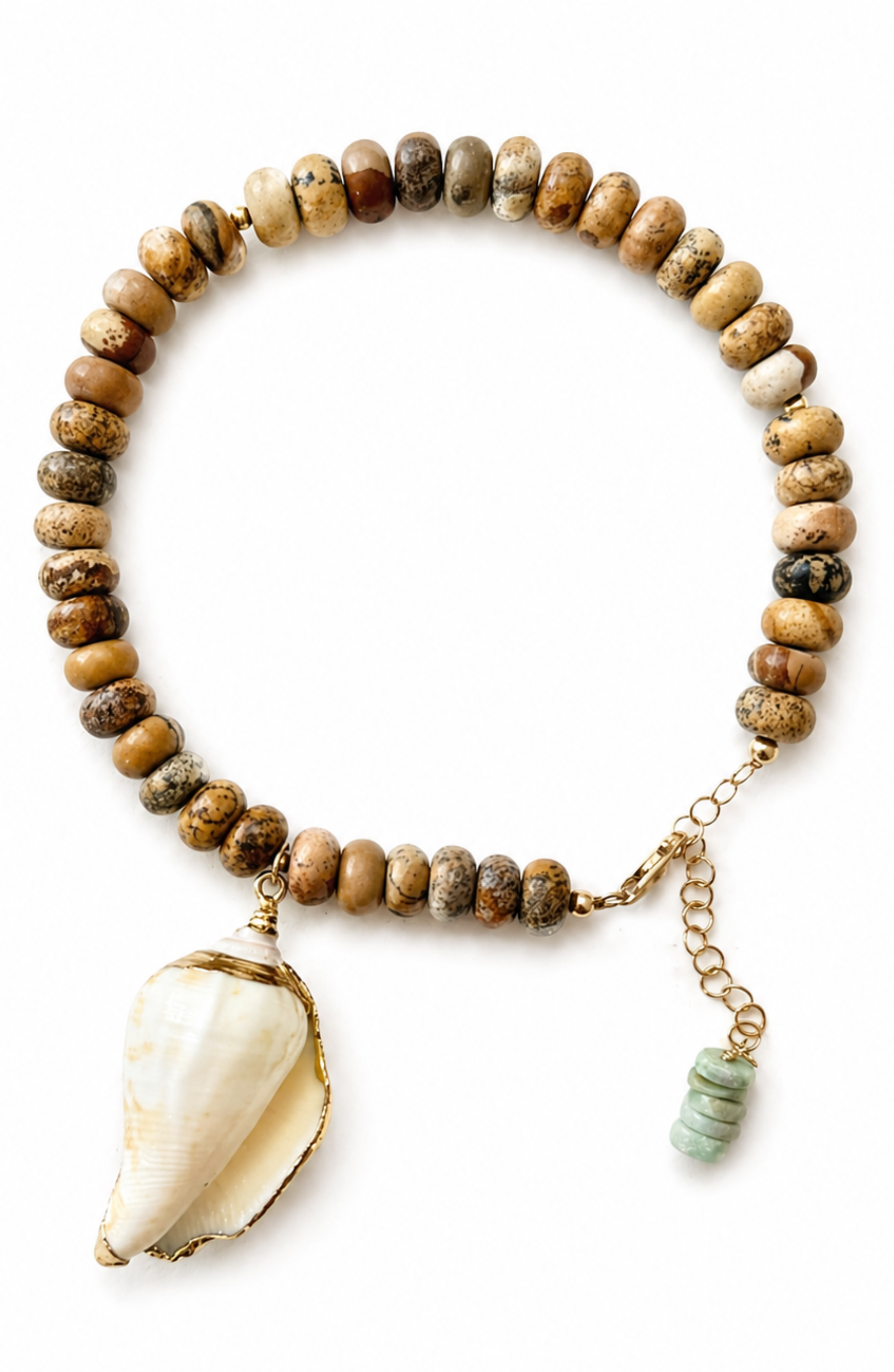 Conchiz Brown Jasper Shell Anklet