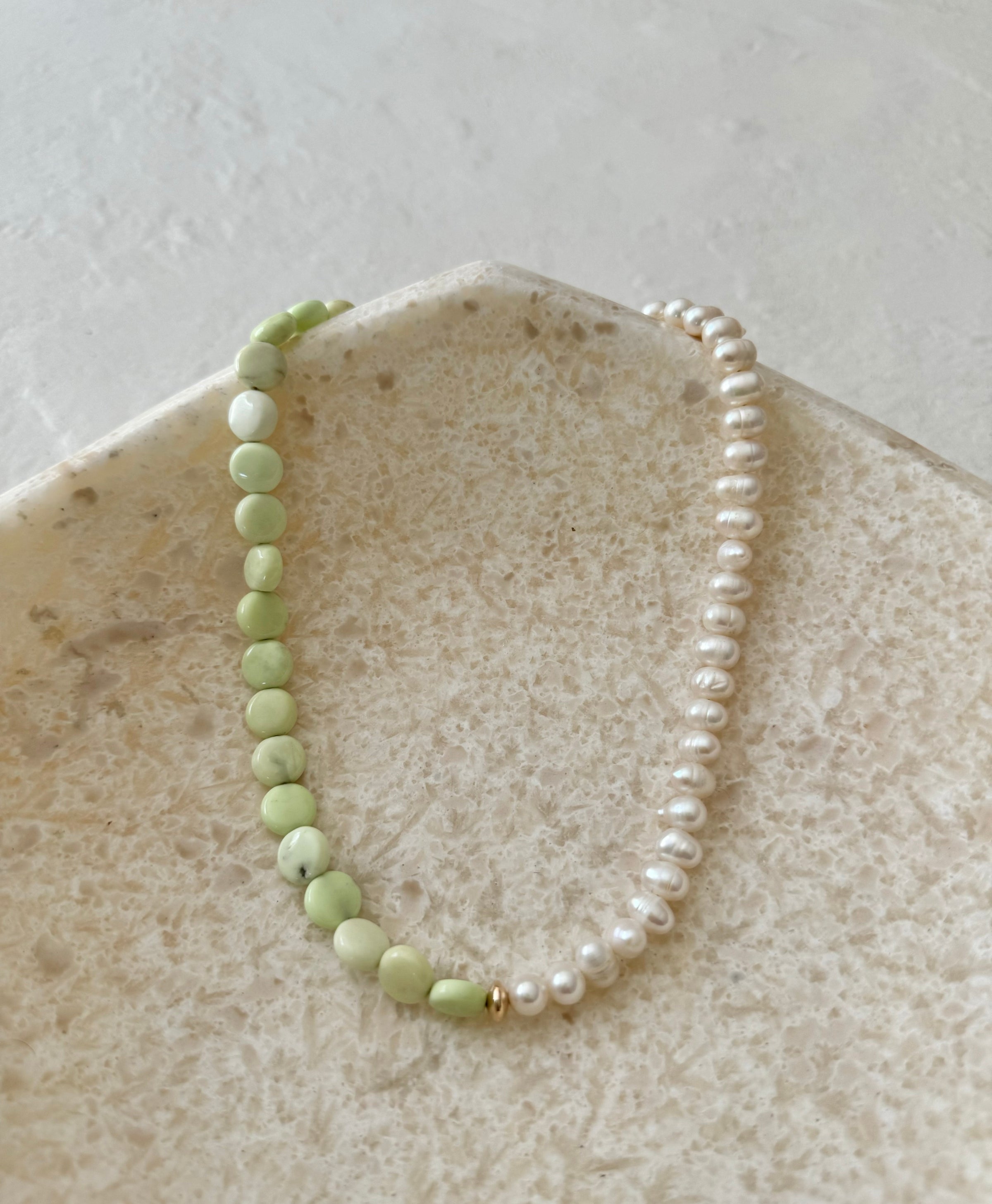 Crysto Pearl Lemon Chrysoprase Necklace