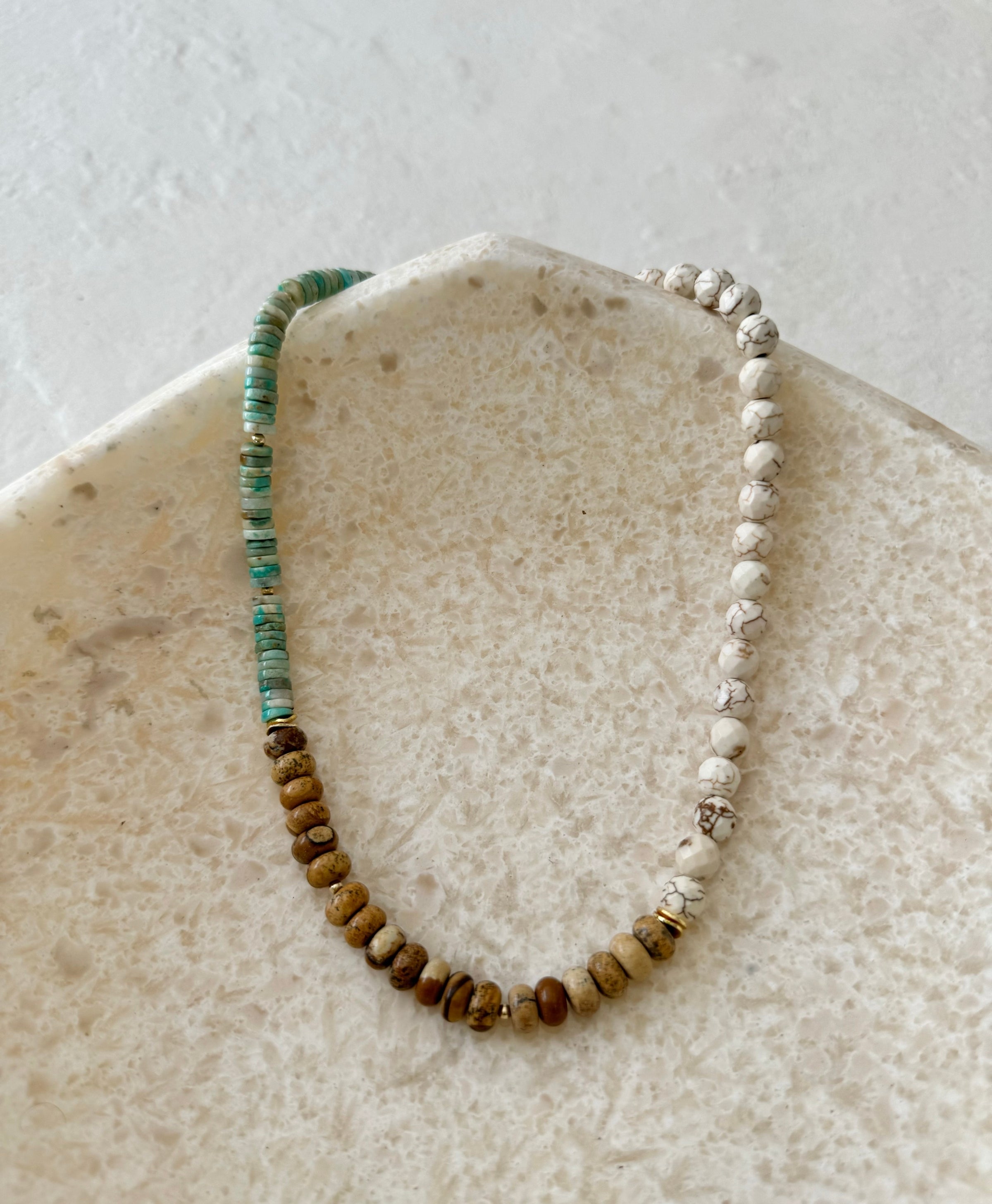 Trio Jasper Turquoise Necklace
