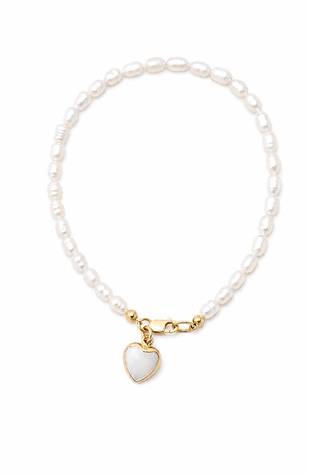 Amada Pearl Heart Charm Bracelet