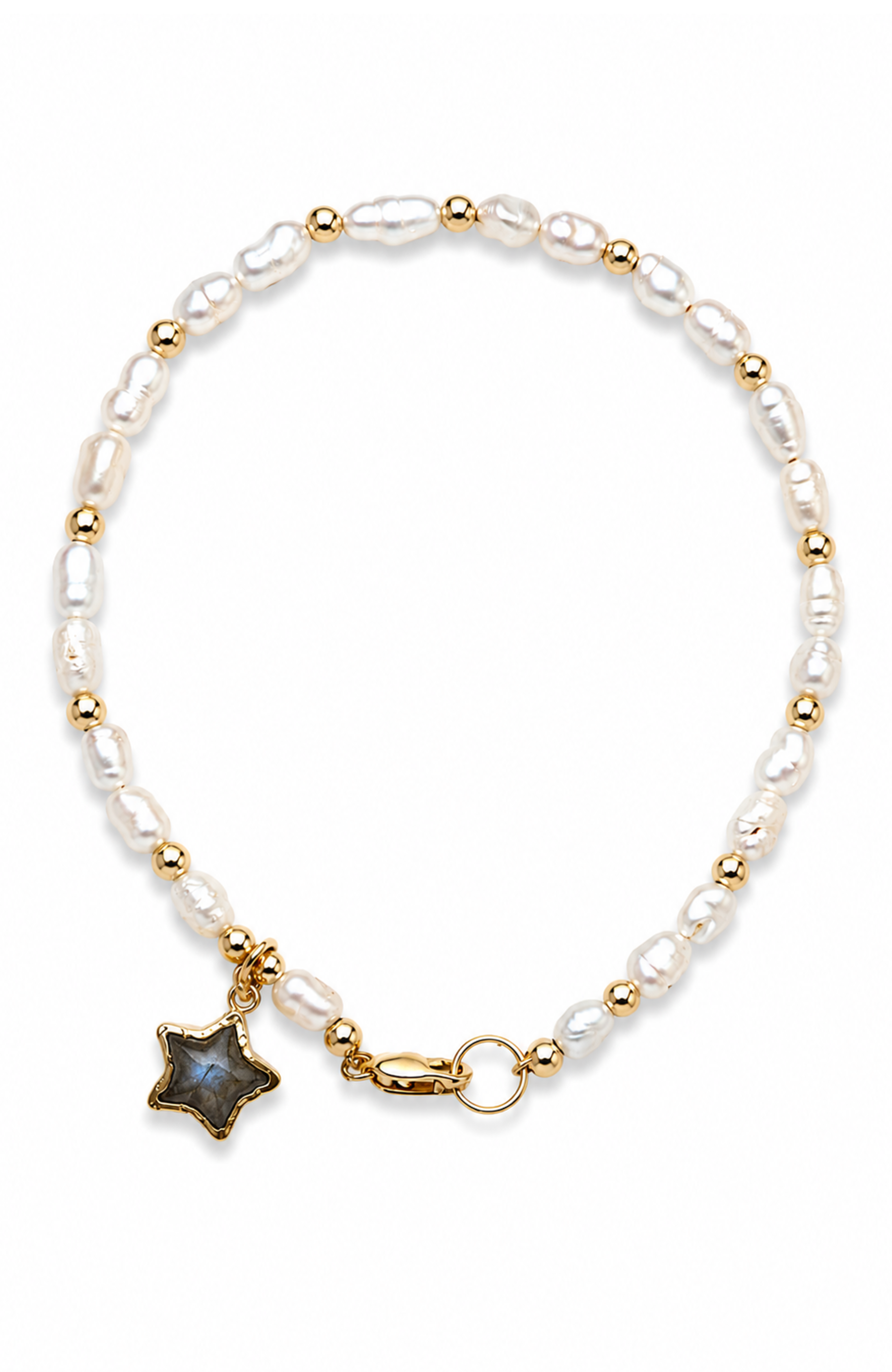 Trella Pearl Star Charm Bracelet