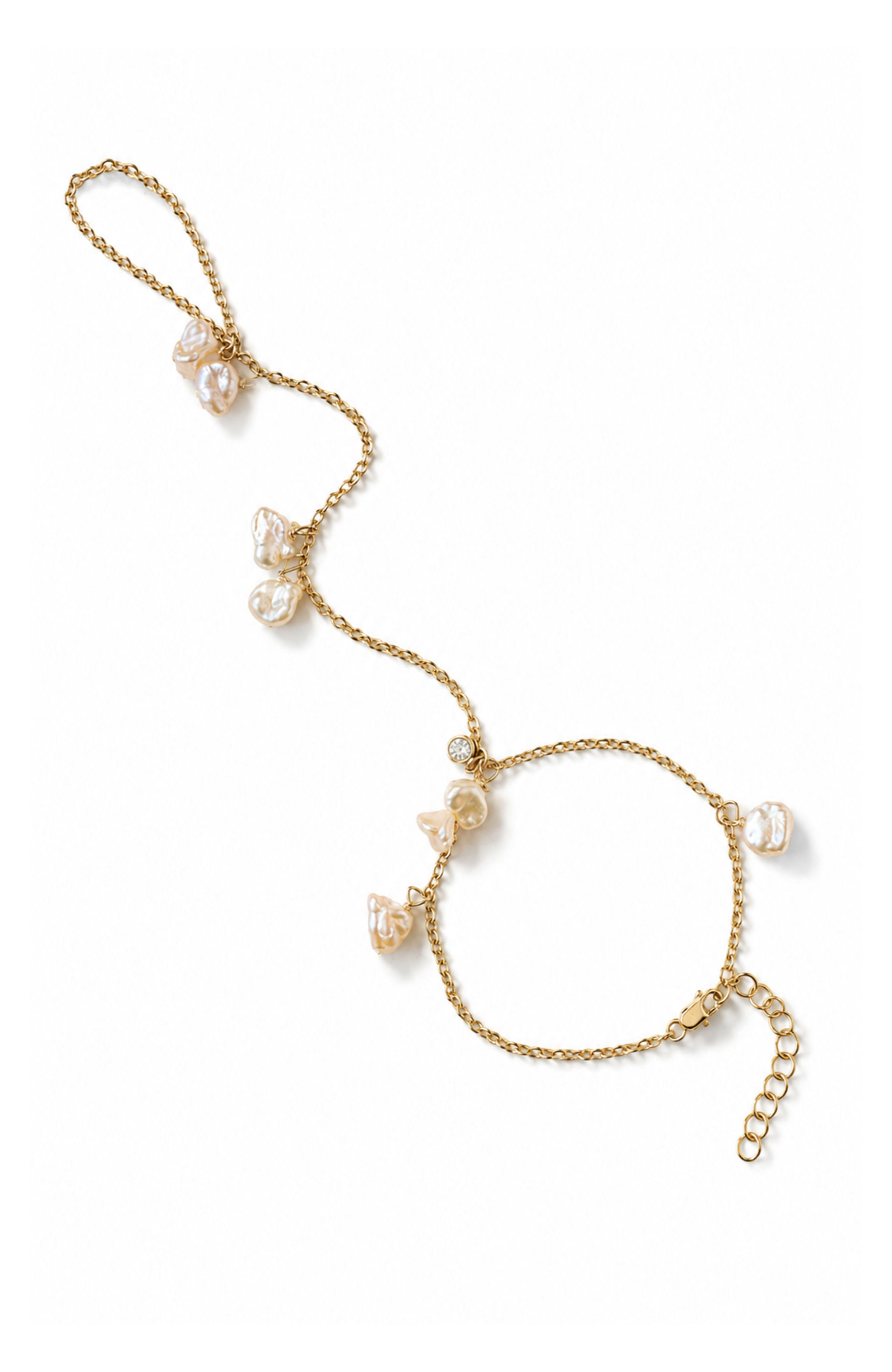 Diossis Gold Filled Pearl Hand Chain