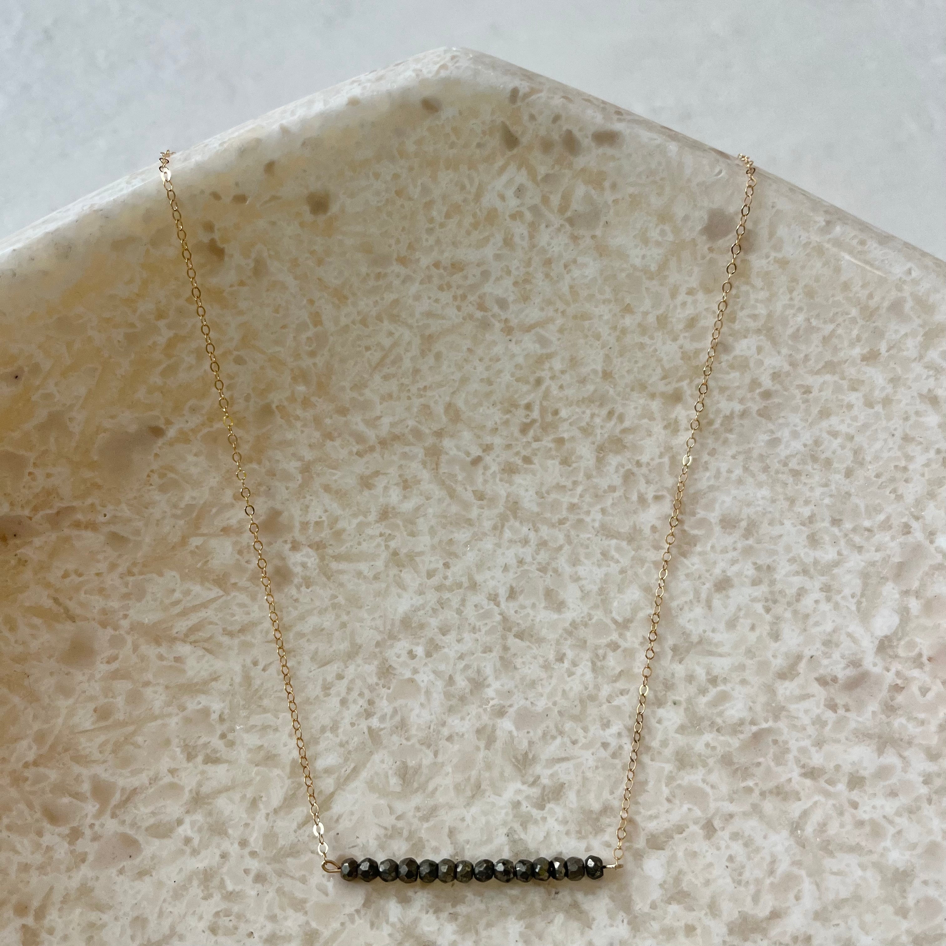 Etyre Pyrite Bar Necklace