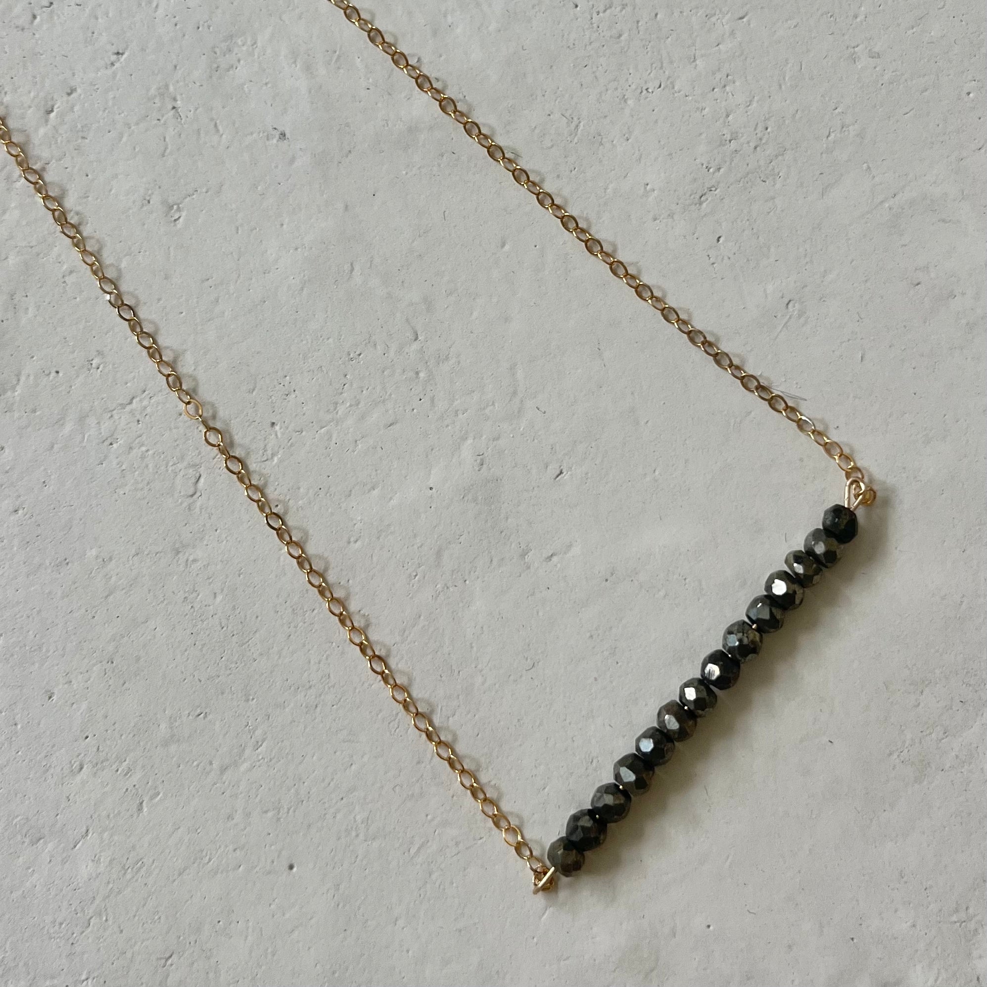 Etyre Pyrite Bar Necklace
