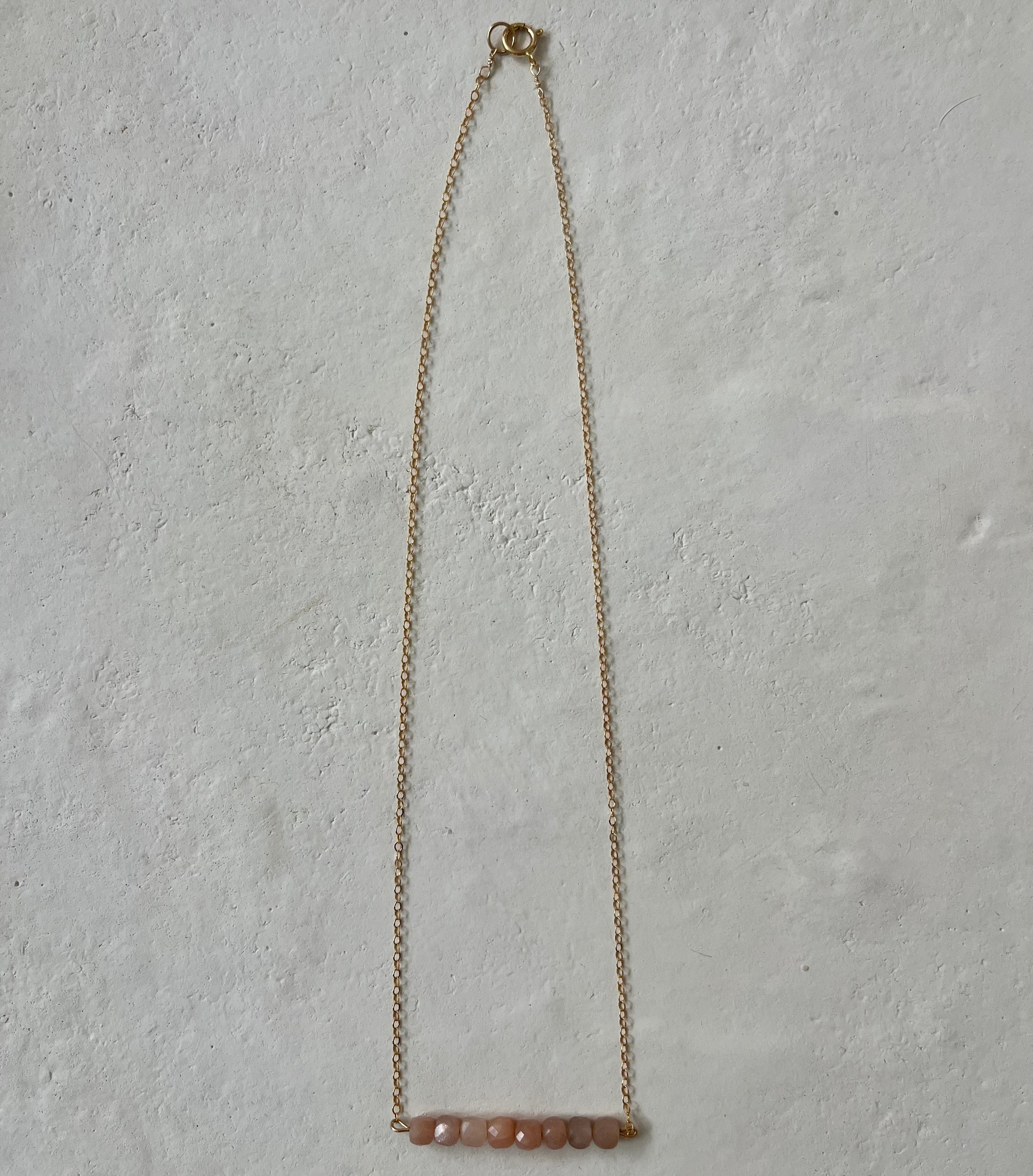 Rozque Rose Quartz Love Bar Necklace