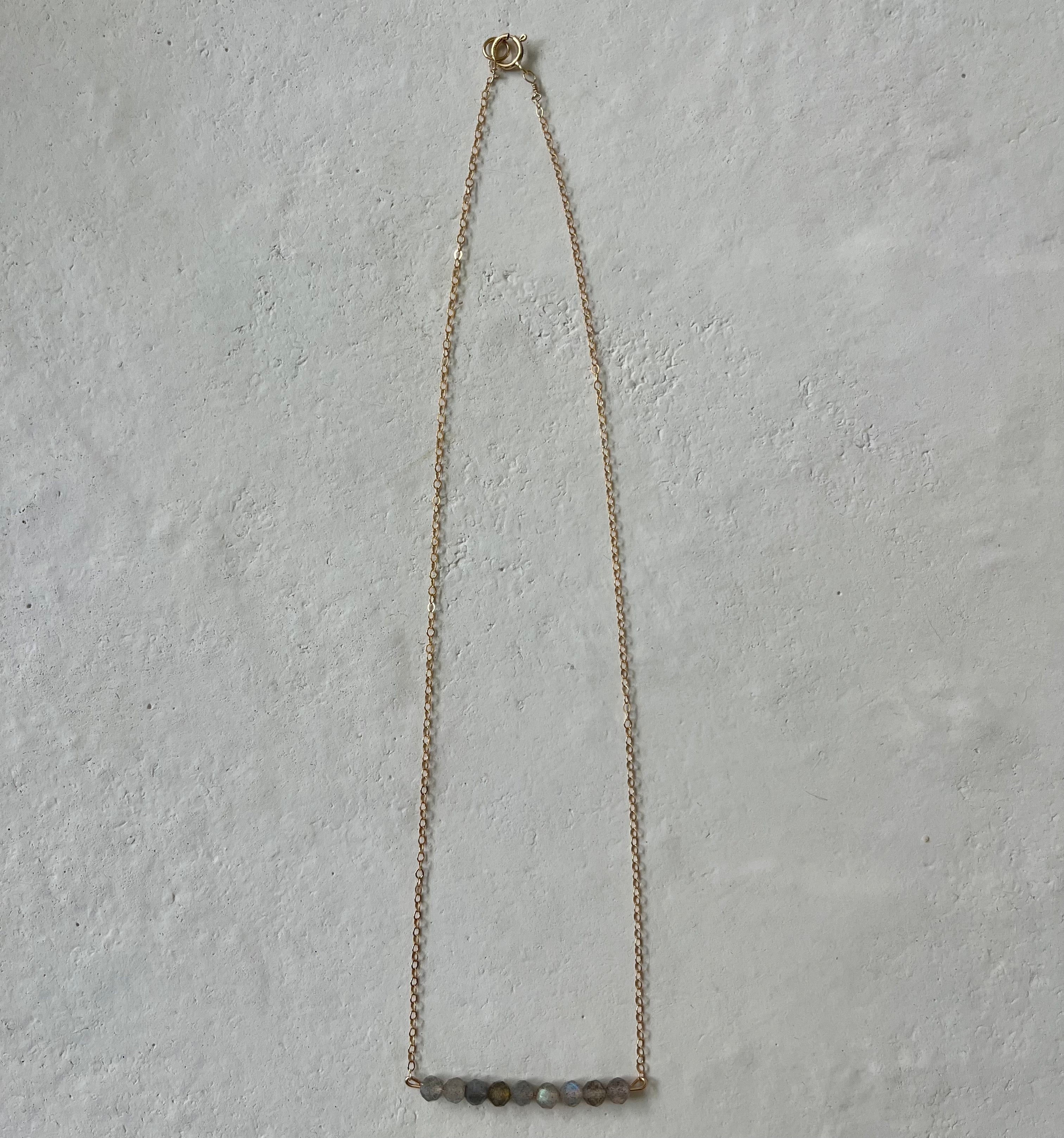 Dorite Labradorite Change Bar Necklace
