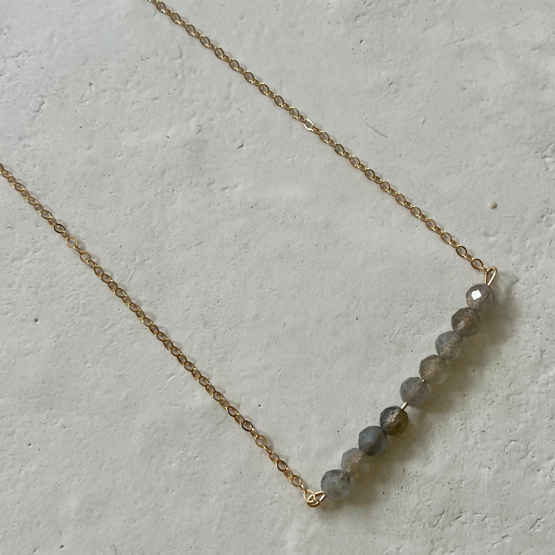 Dorite Labradorite Change Bar Necklace