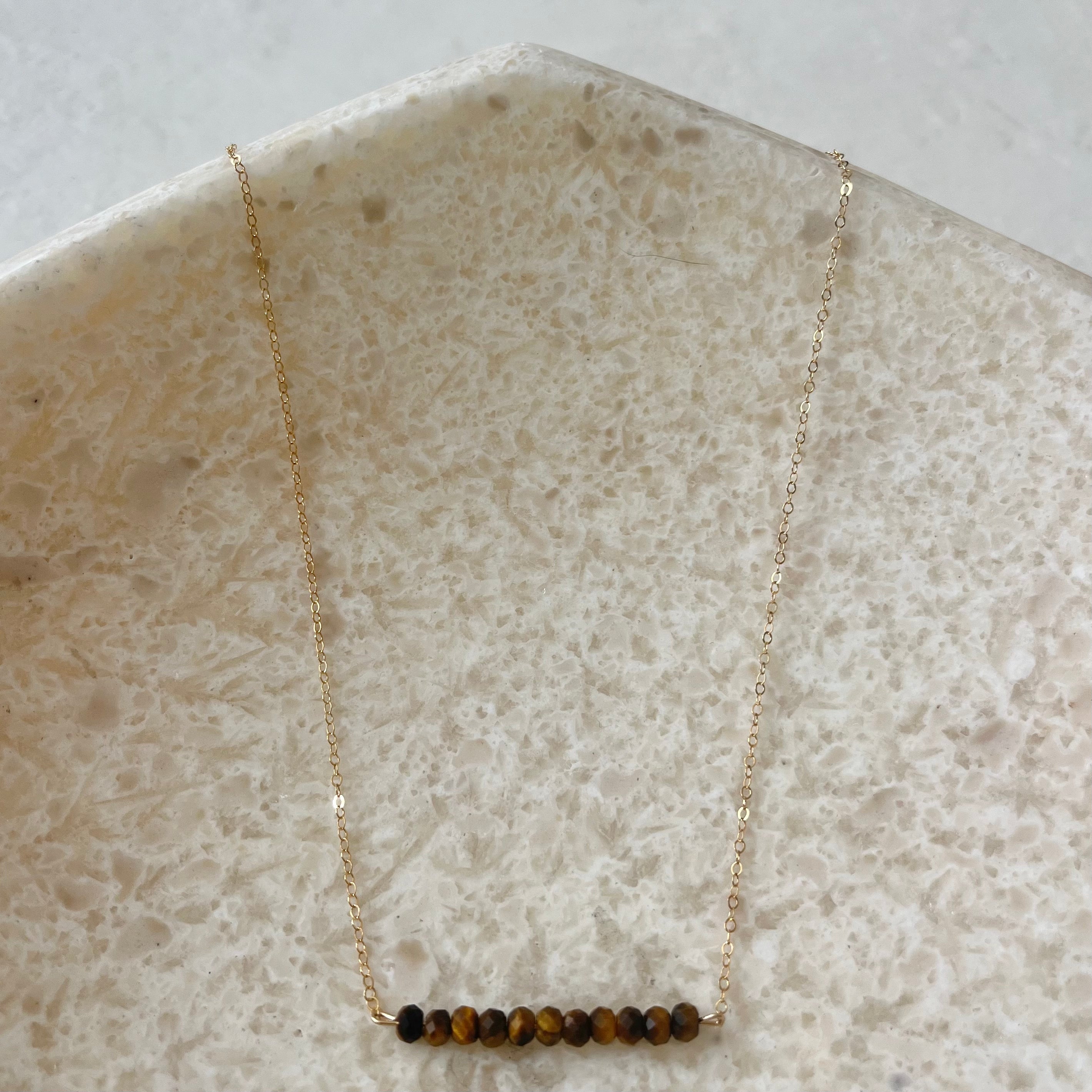 Rige Tiger Eye Confidence Bar Necklace