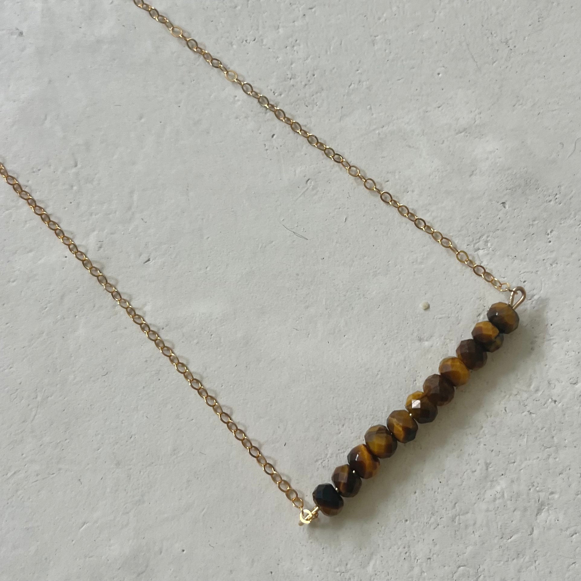 Rige Tiger Eye Confidence Bar Necklace