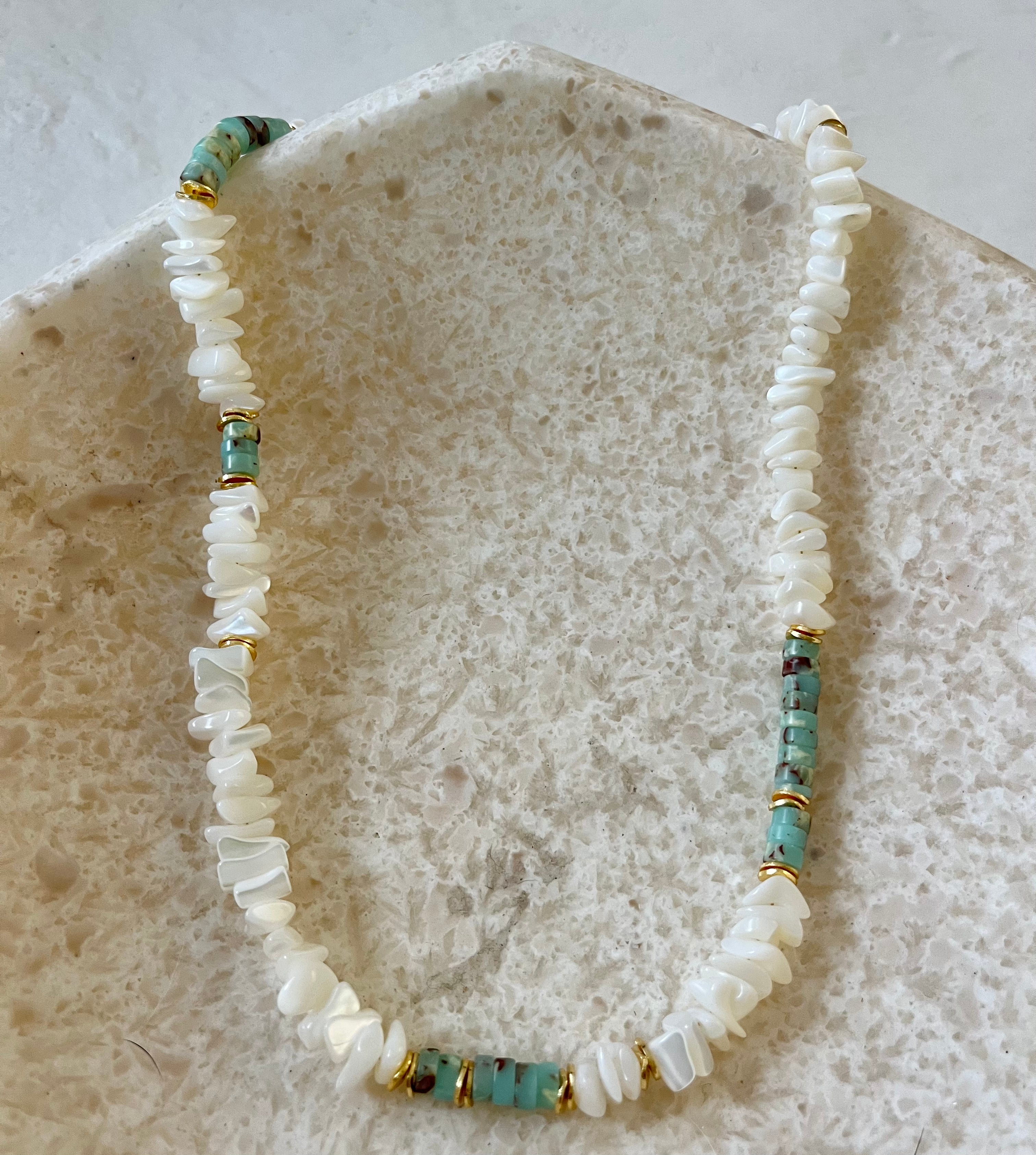 Esfuma Mother of Pearl Turquoise Anklet/Necklace