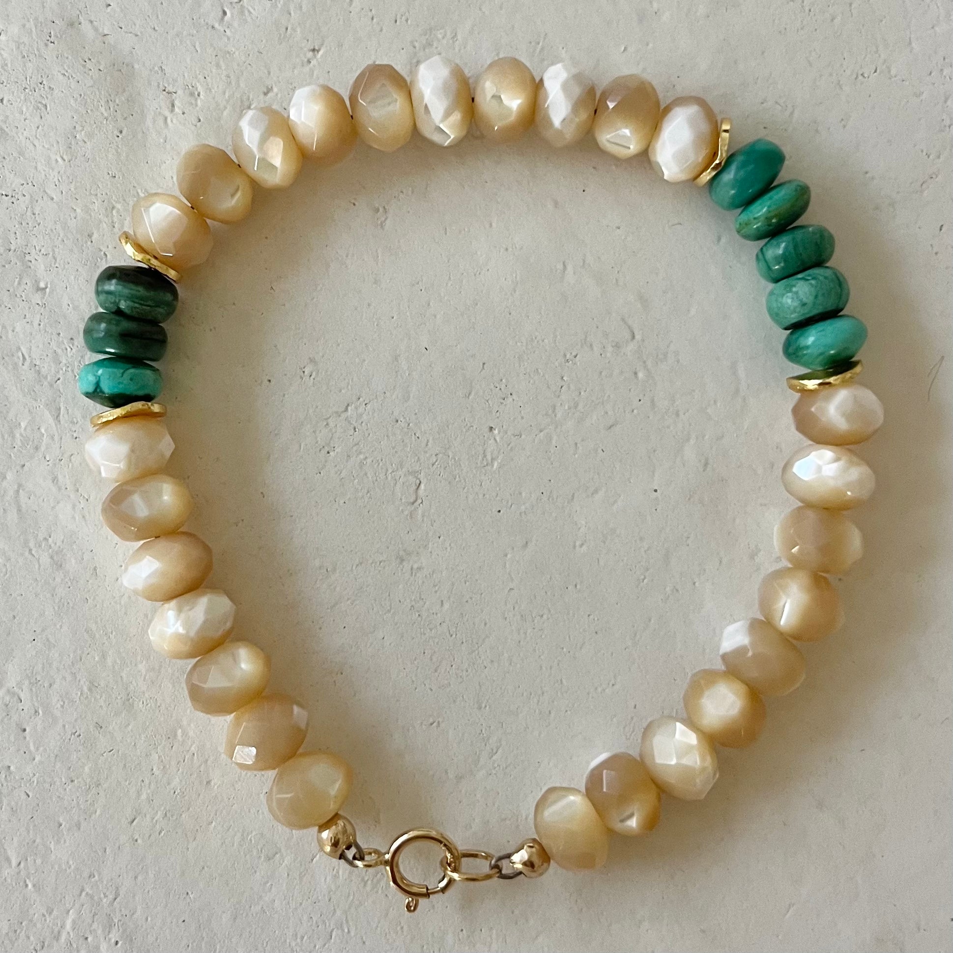 Mejer Mother of Pearl Blue Green Chryscolla Bracelet