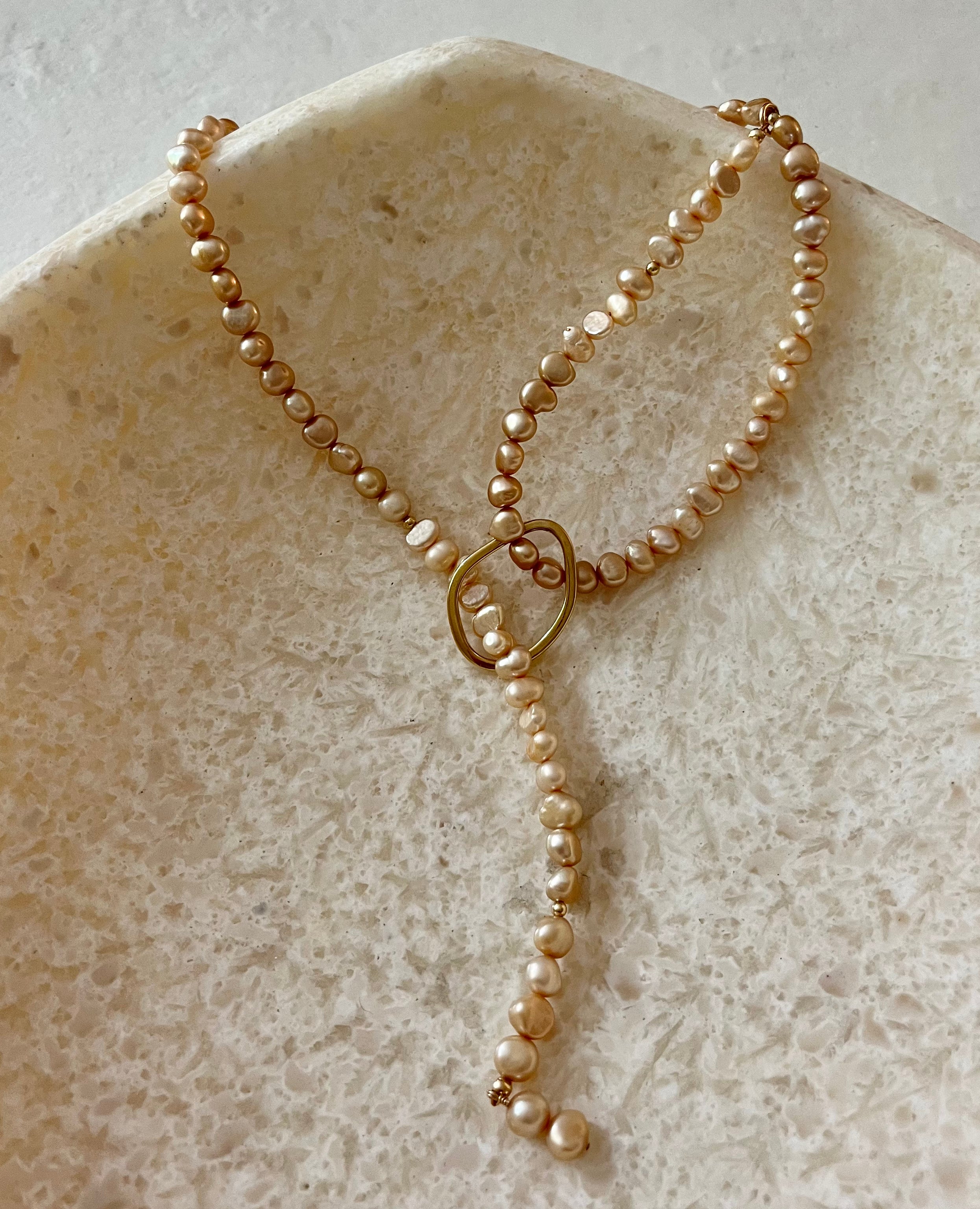 Torja Pearl Lariat Necklace