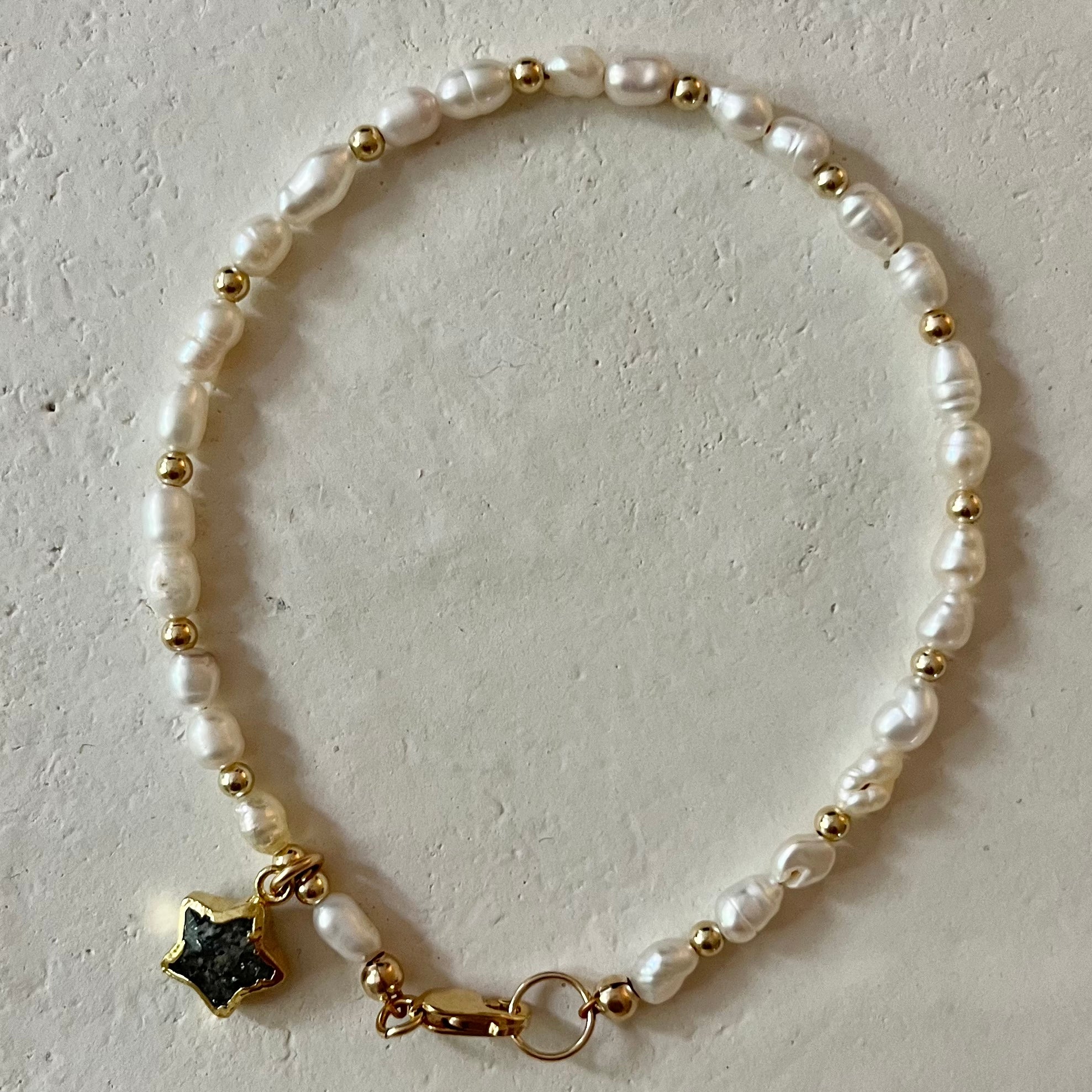 Trella Pearl Star Charm Bracelet