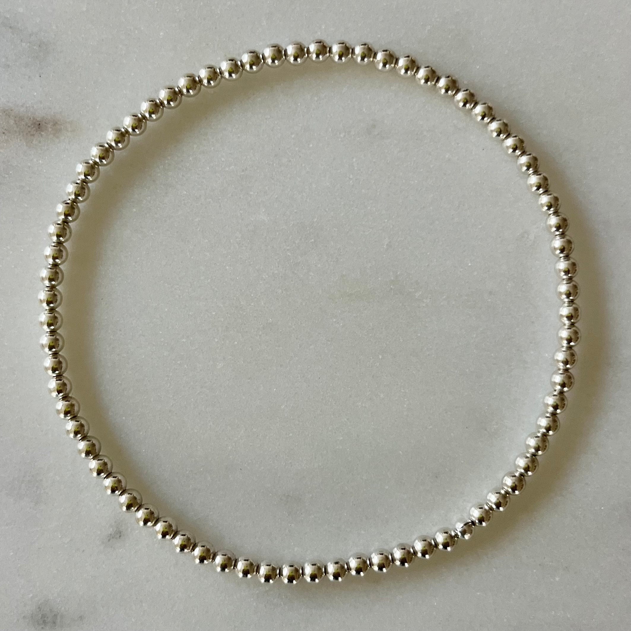 Meta Sterling Silver Bead Bracelet