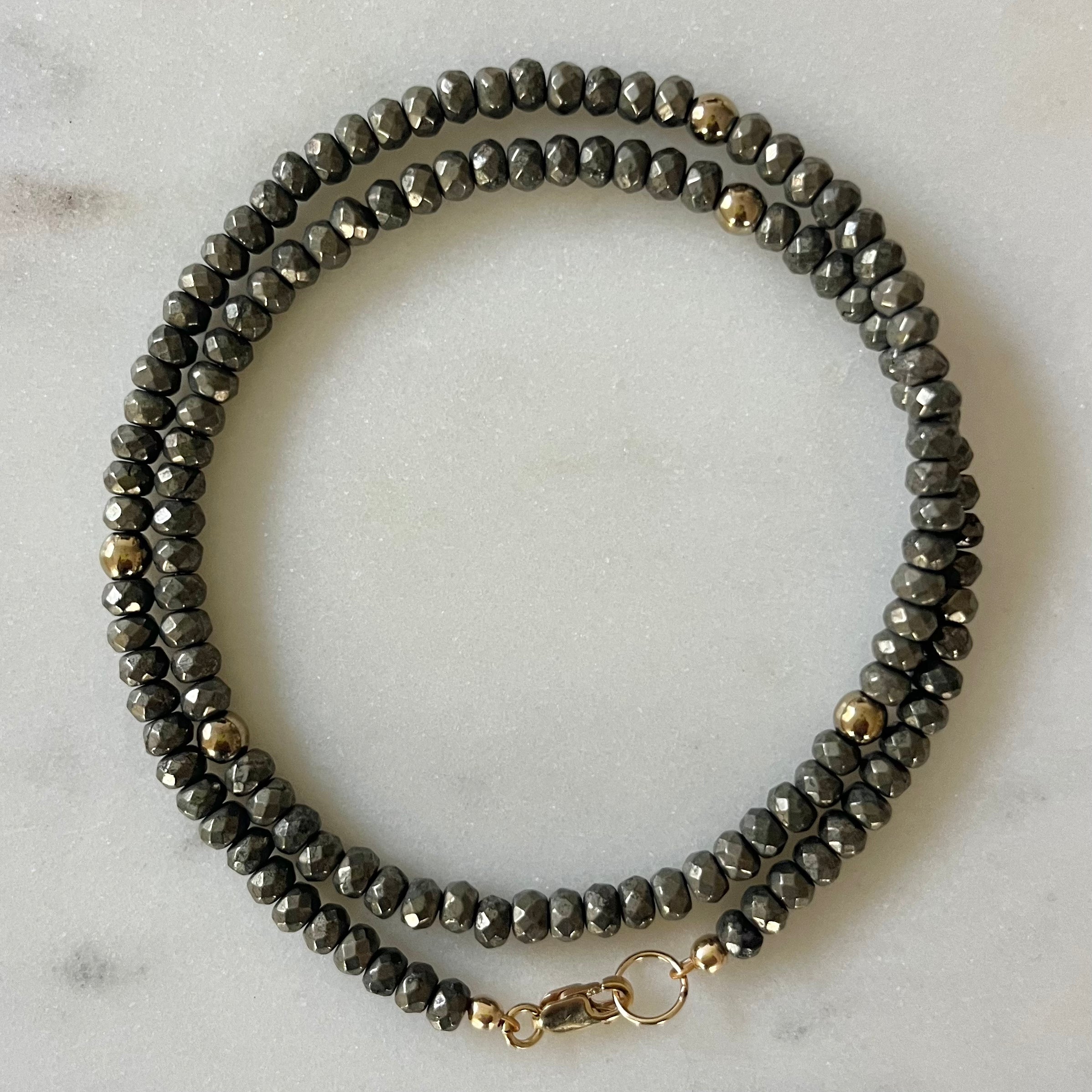 Brillo Pyrite Double Wrap Bracelet
