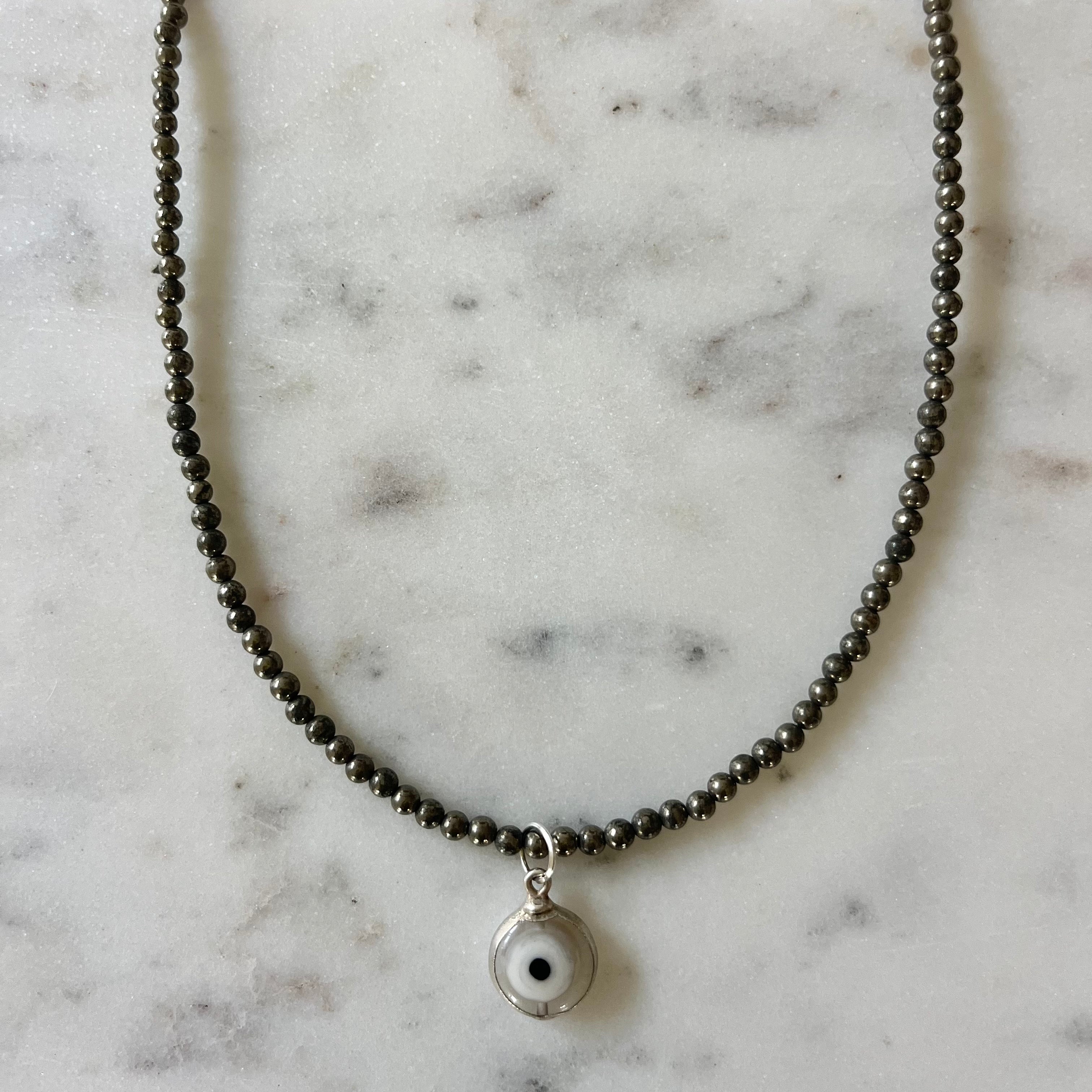 Miraz Pyrite Evil Eye Necklace