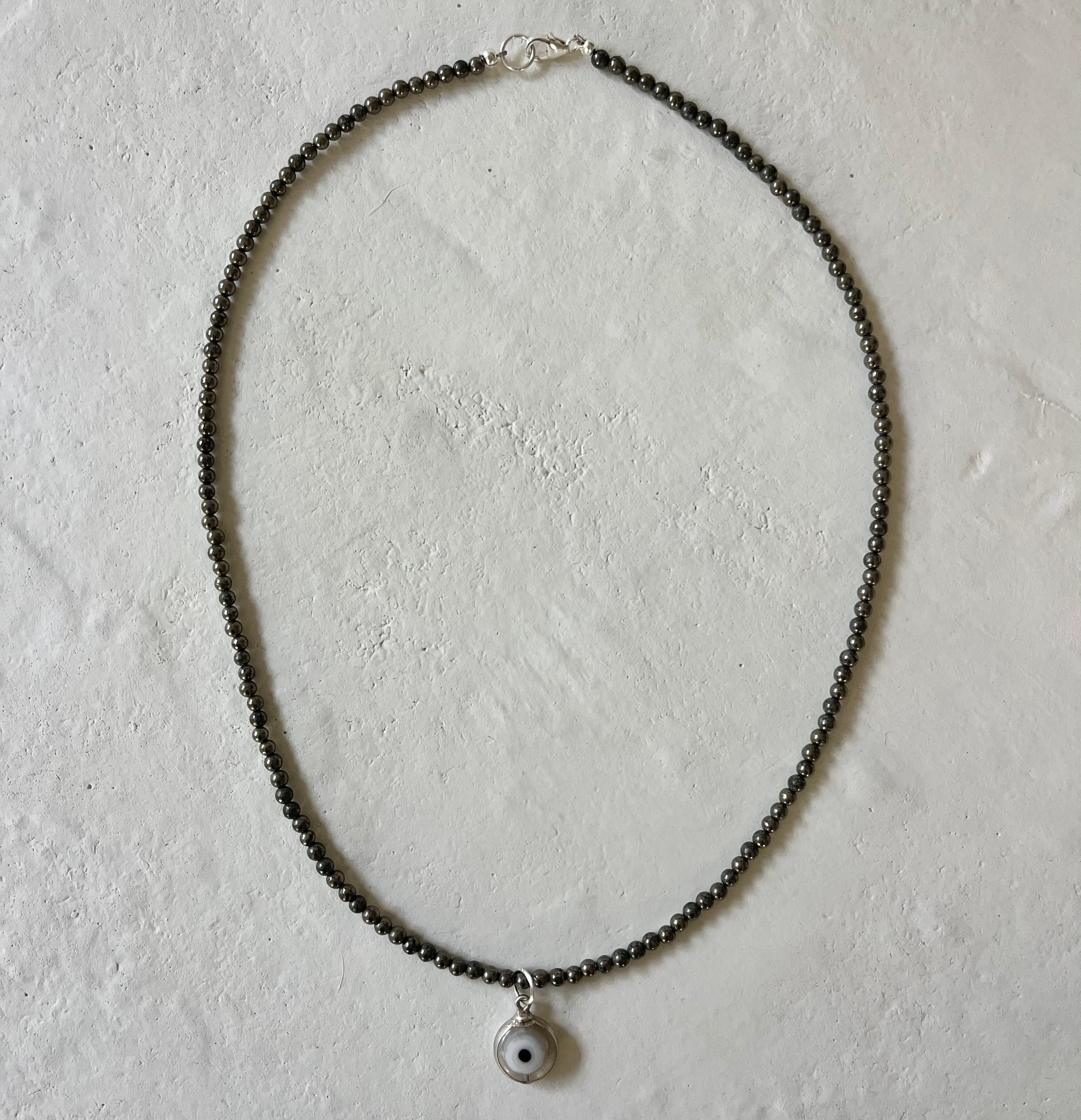 Miraz Pyrite Evil Eye Necklace