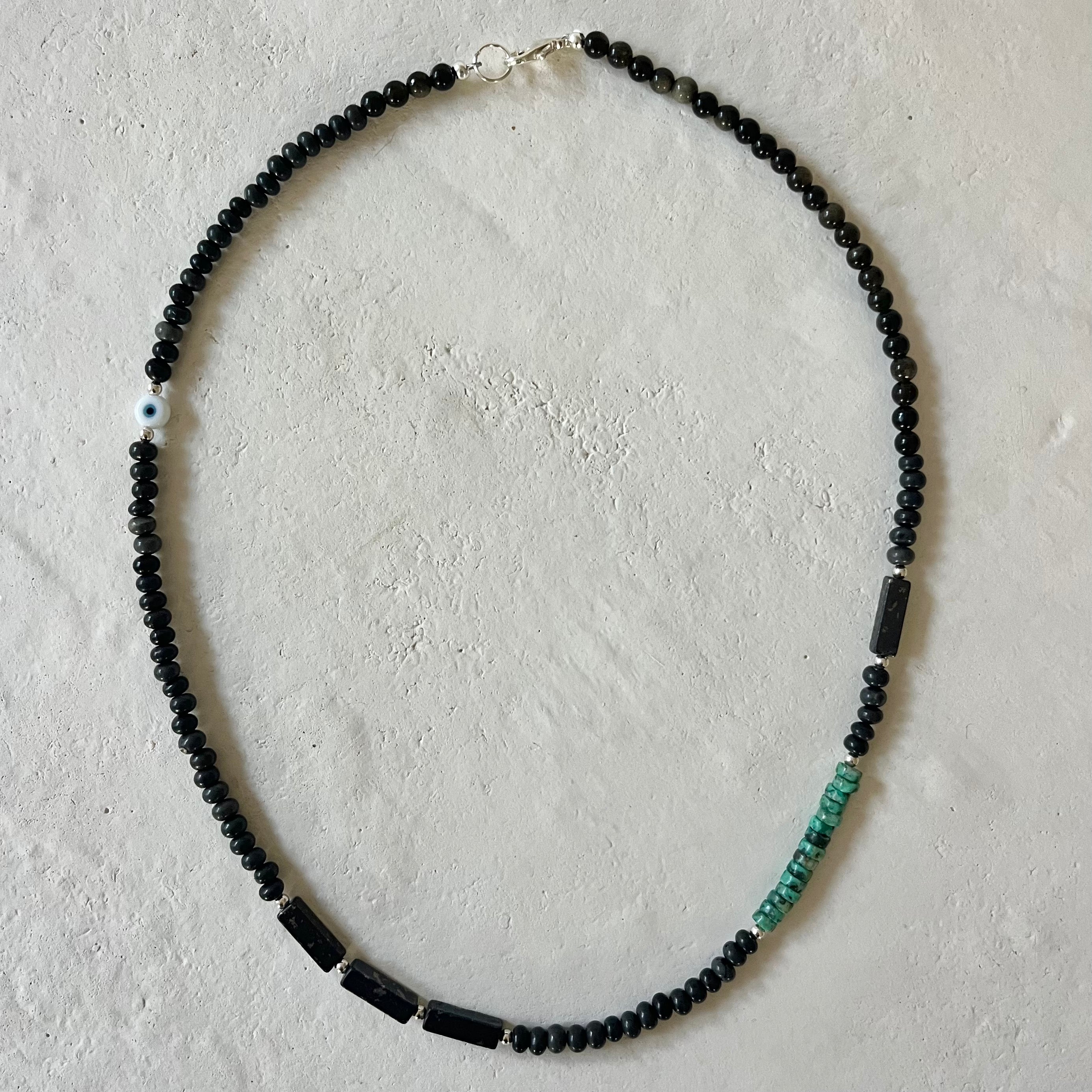 Galacia Black Onyx and Turquoise Necklace