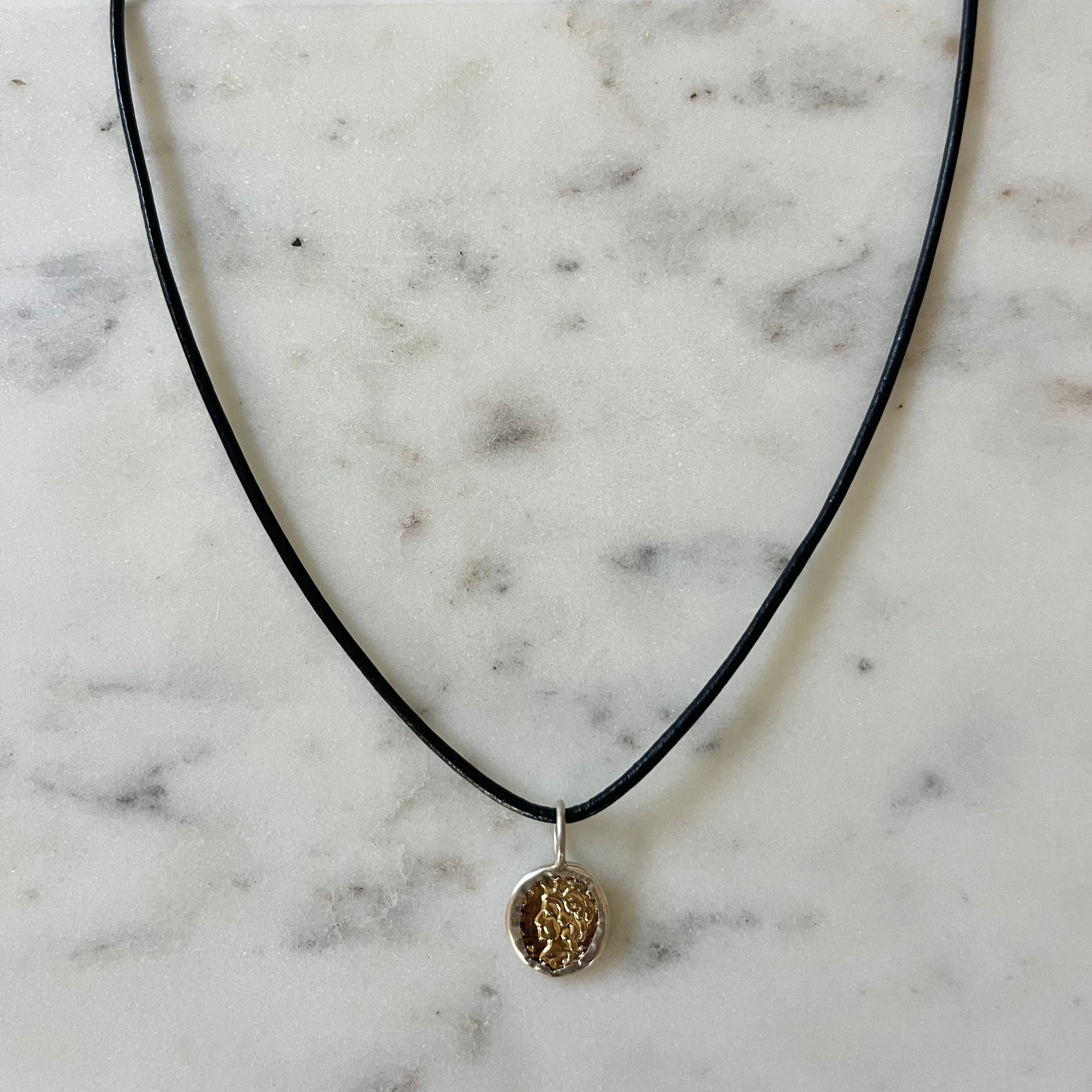 Dinerito Leather Cord Coin Necklace