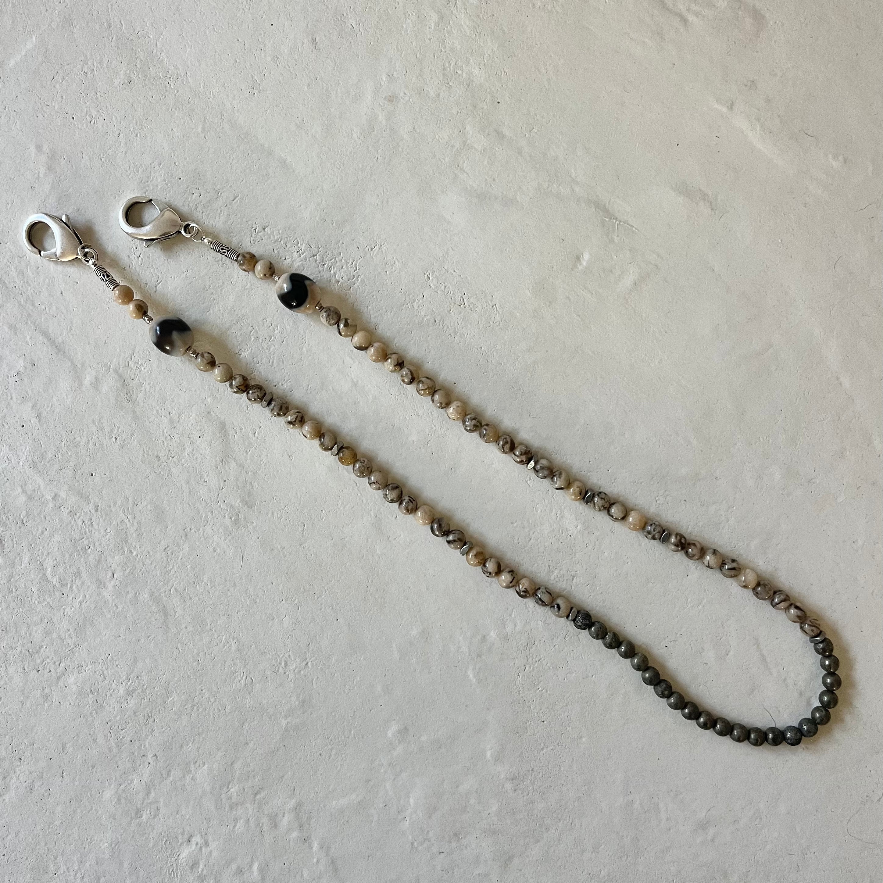 Juno Pyrite and Fossil Coral Pants Chain