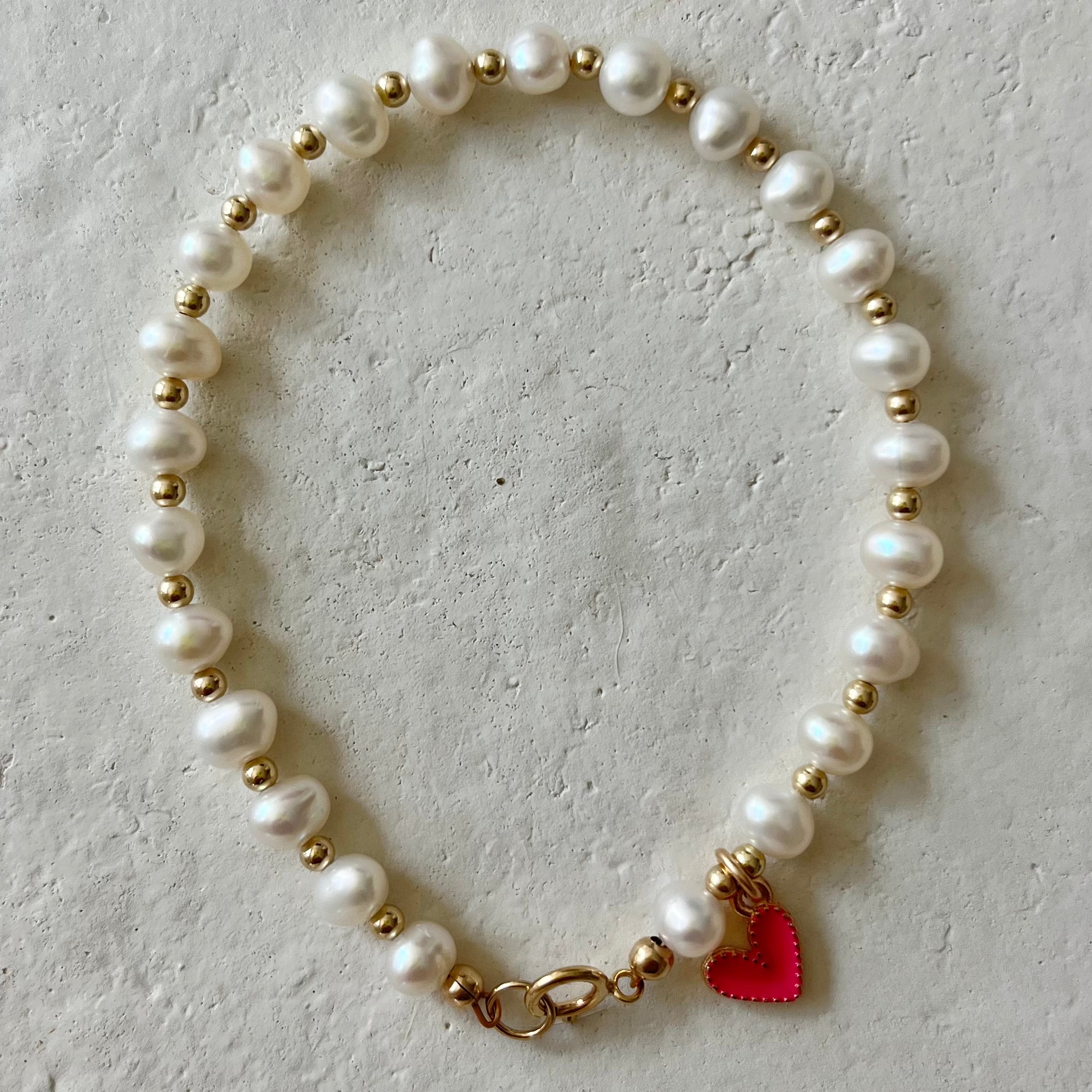 Pinky Heart Charm Valentine's Bracelet
