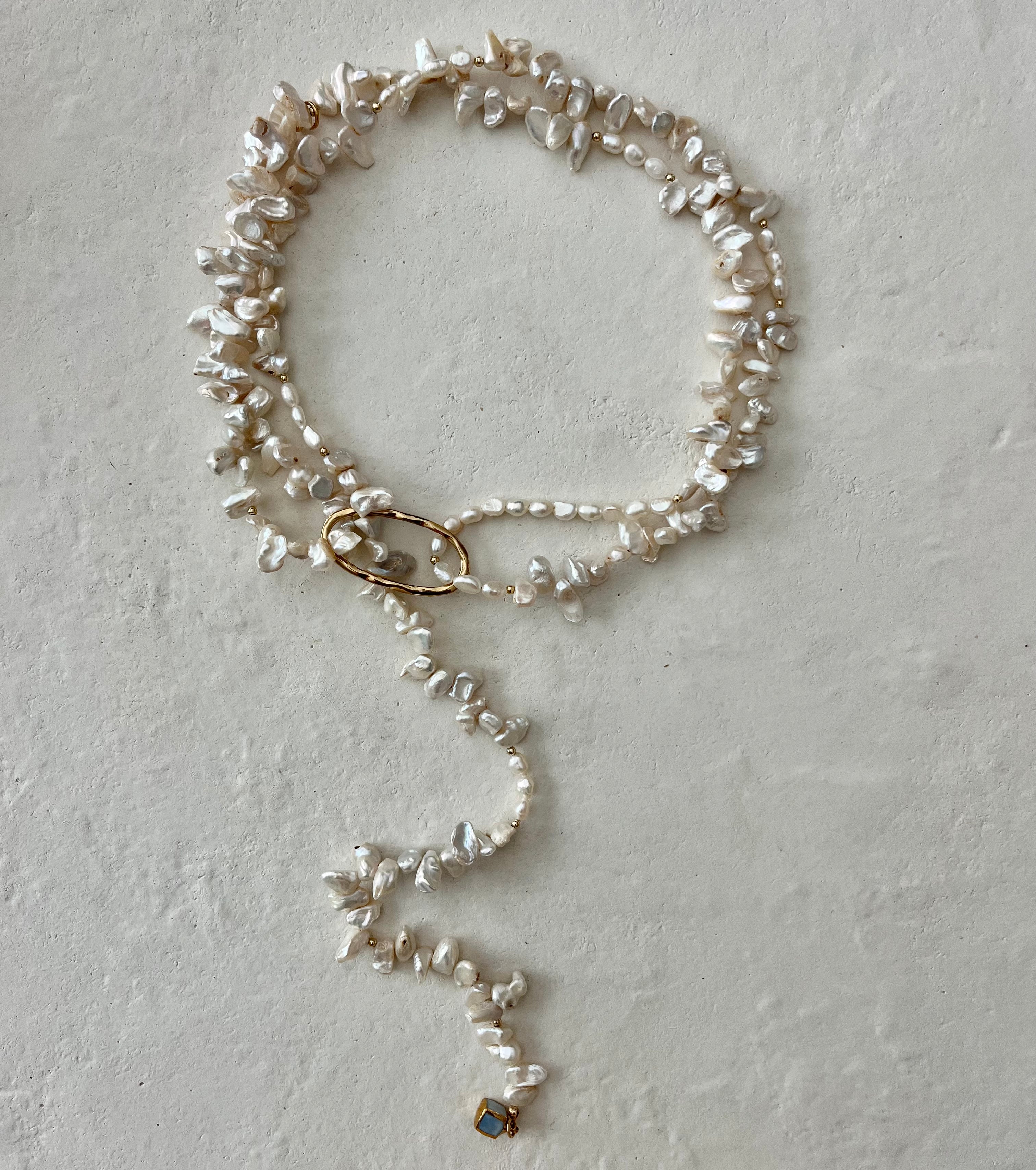 Piedra Pearl Lariat Necklace