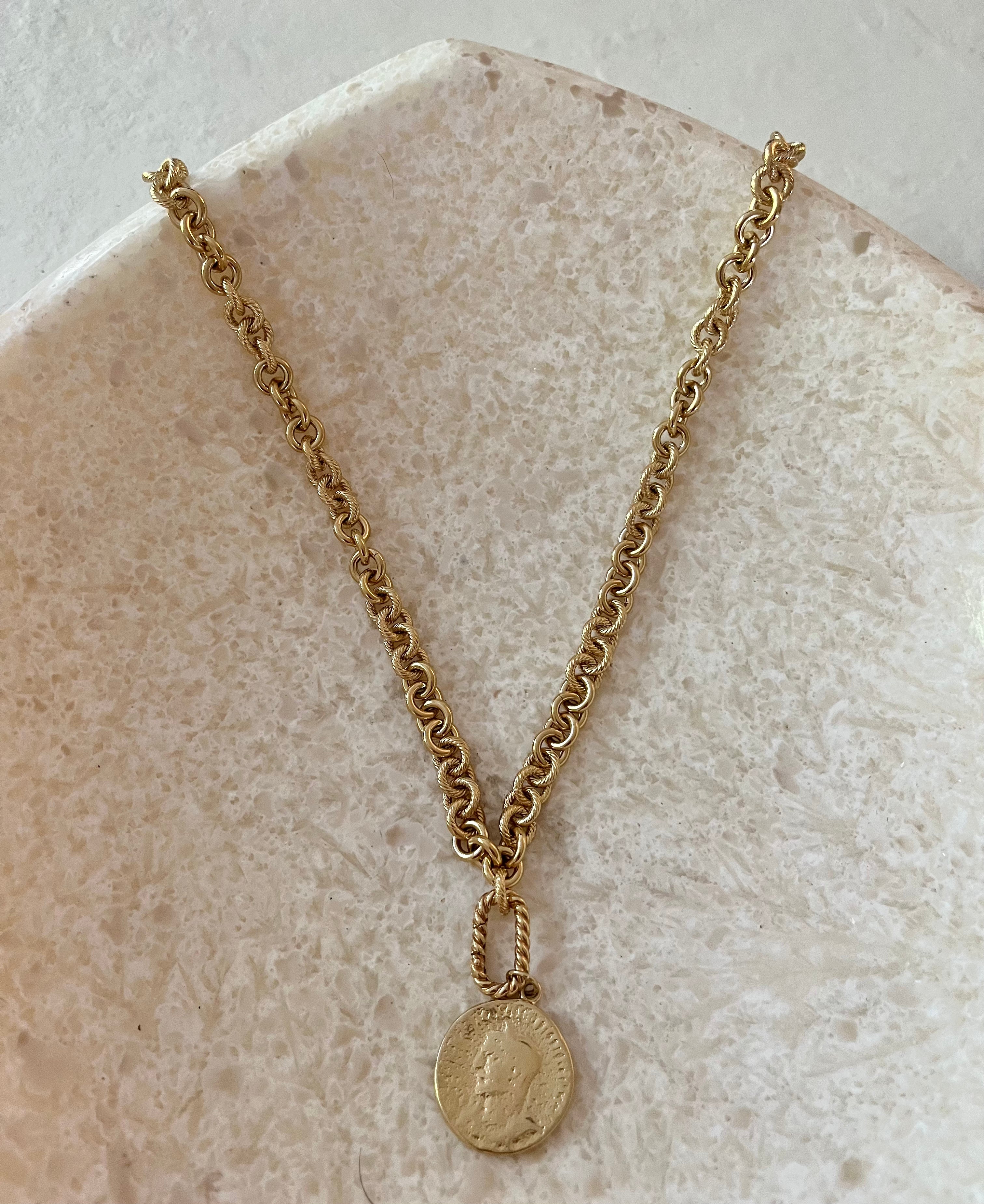 Baraja Gold Filled Coin Chain Necklace