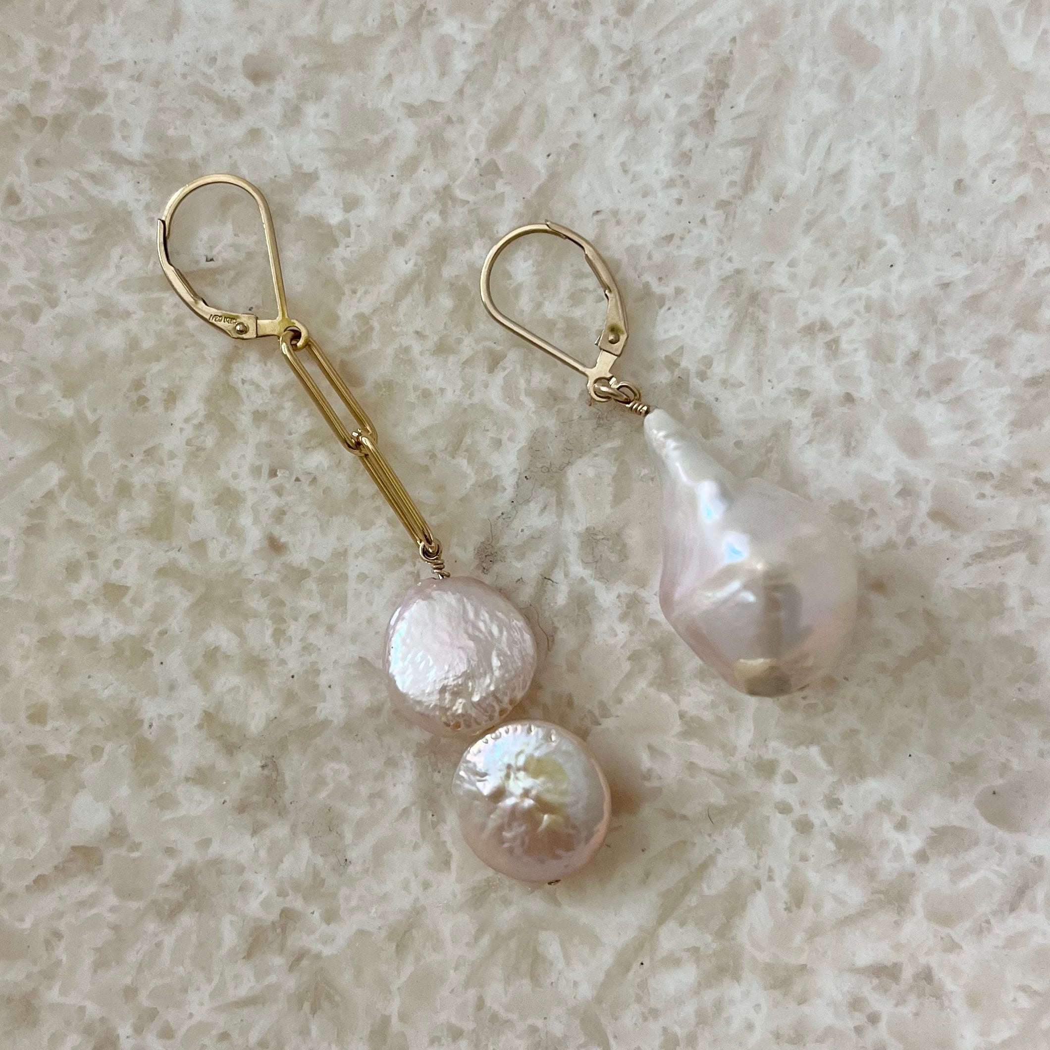 Attiko Pearl Gold Filled Earring Set