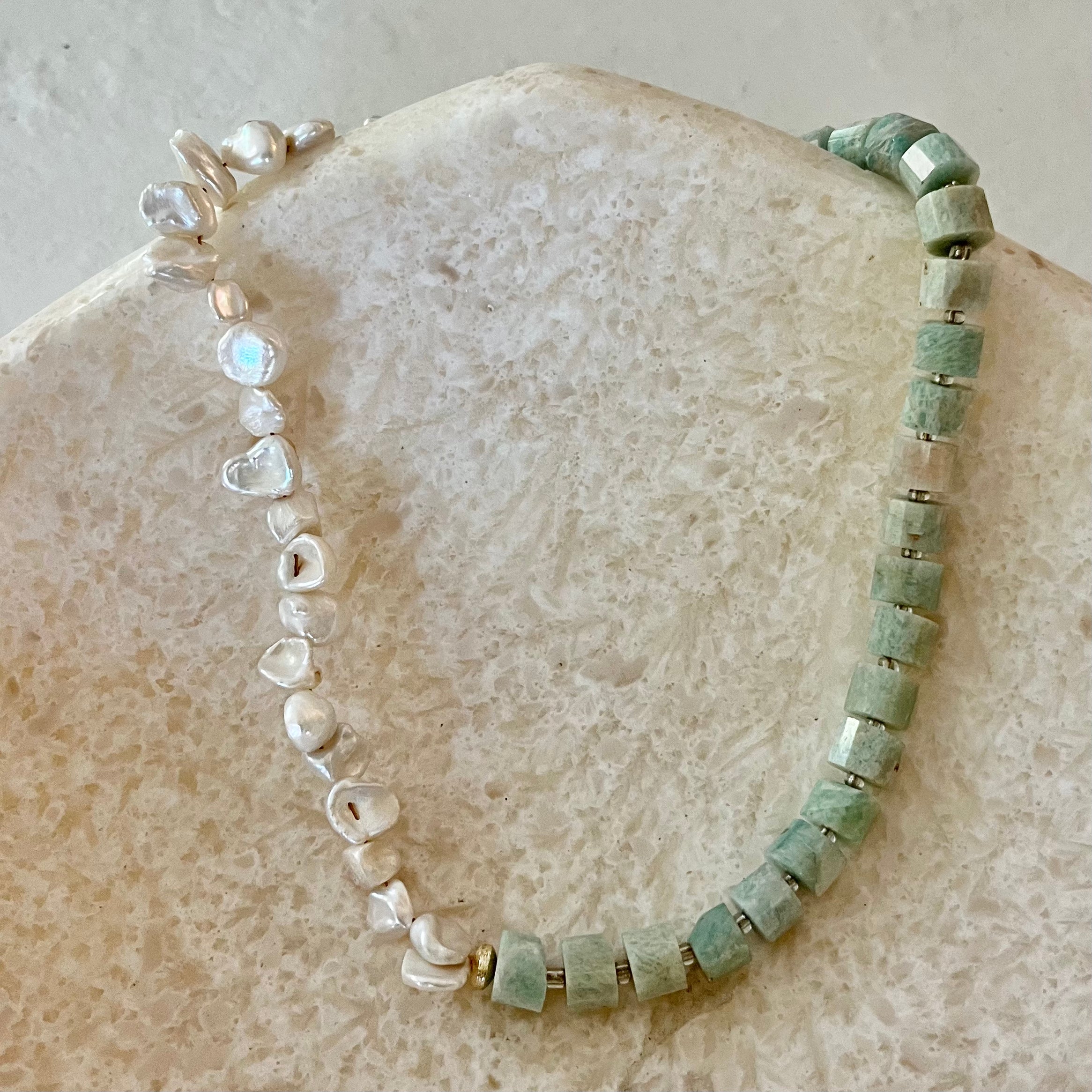 Agua Pearl Aquamarine Necklace